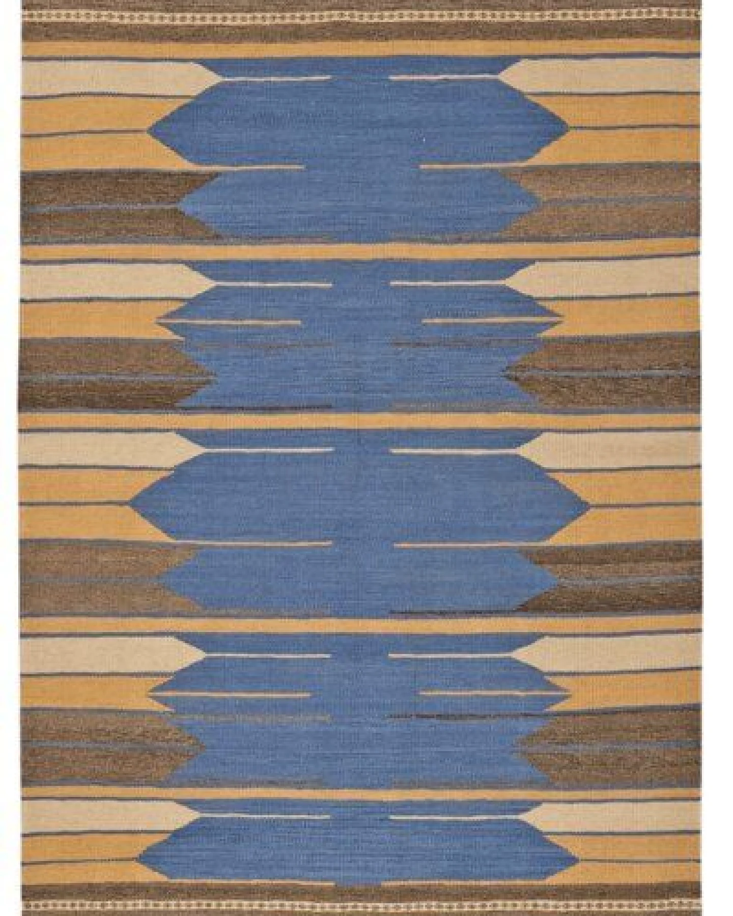 Kelim Gashgai Blau „Rugtales“ aus Schurwolle, 133x201 cm – Ansicht 3