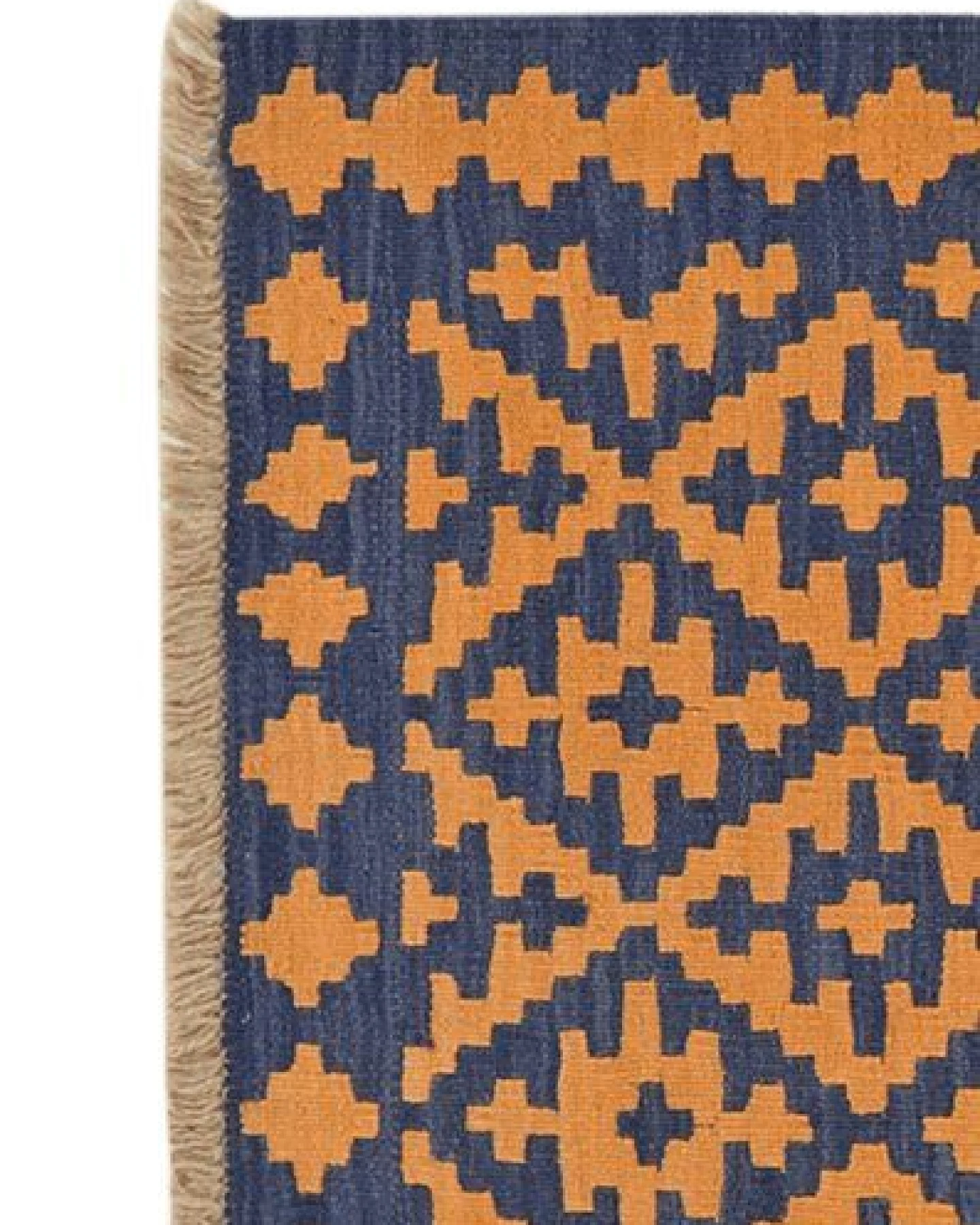 Kelim Gashgai Blau „Rugtales“ aus Schurwolle, 82x122 cm – Ansicht 4