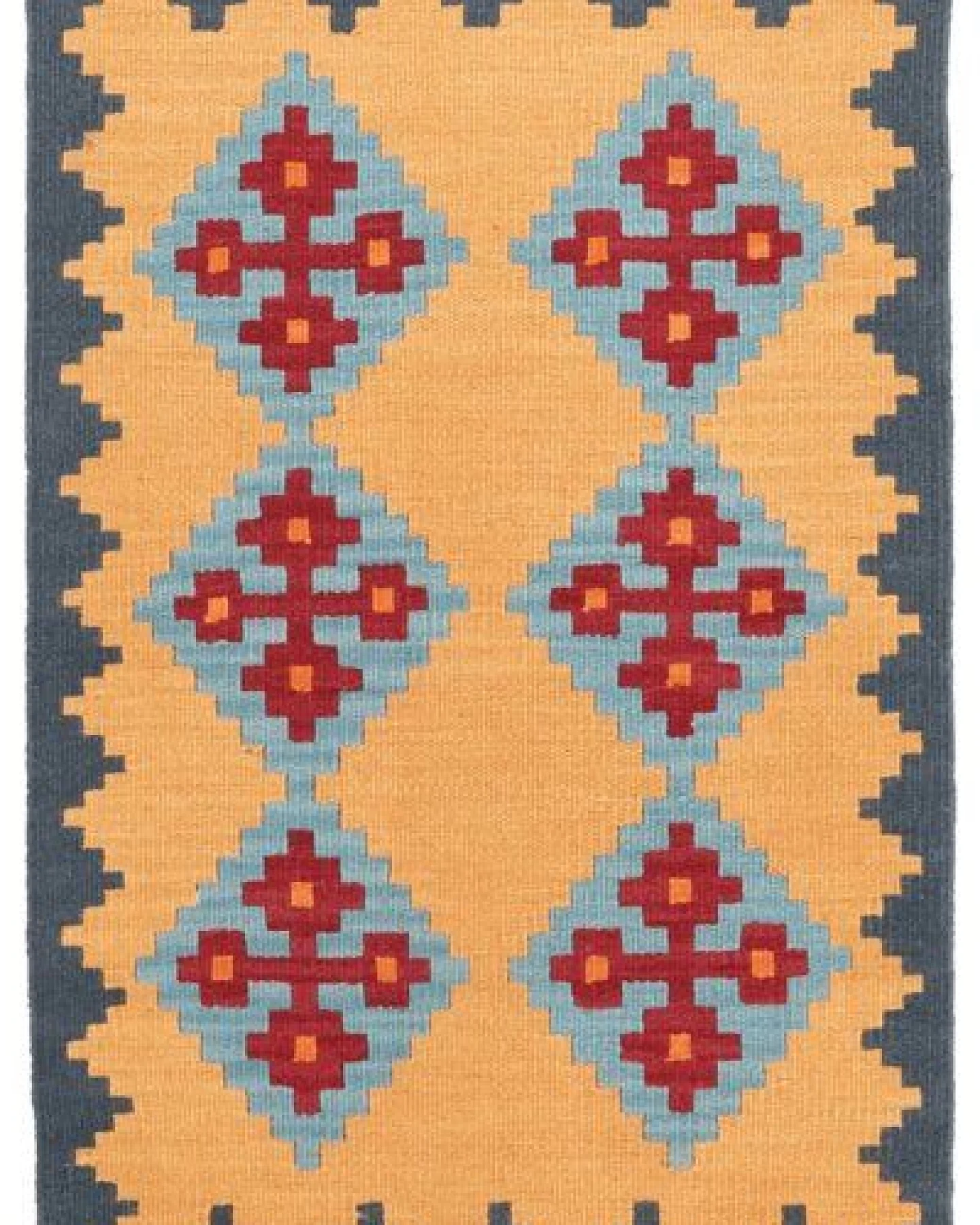 Kelim Gashgai Gelb „Rugtales“ aus Schurwolle, 60x97 cm – Ansicht 3