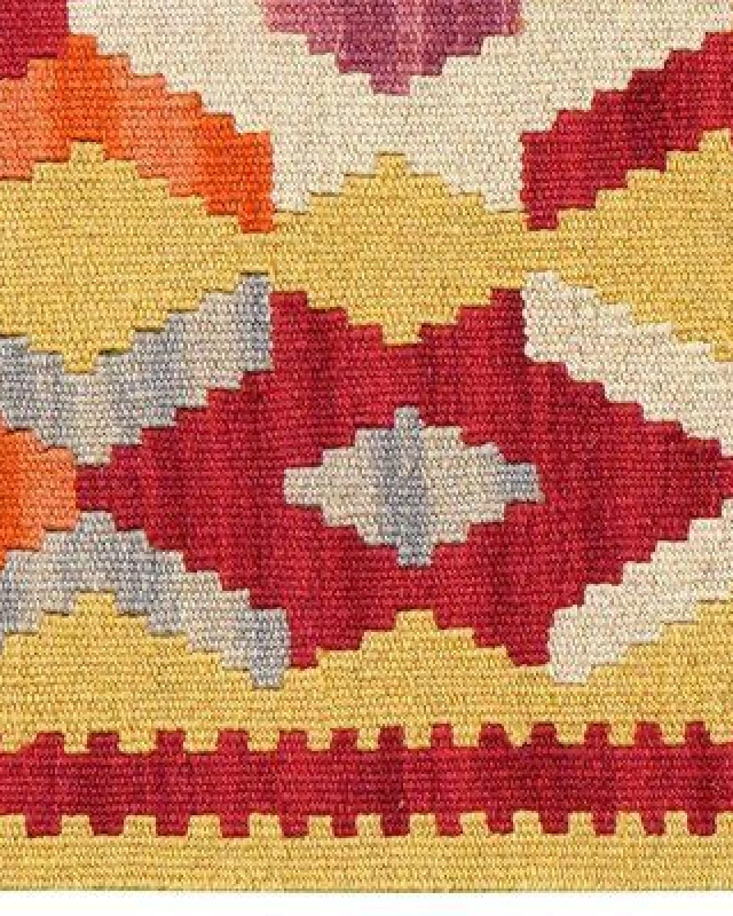 Kelim Gashgai Gelb „Rugtales“ aus Schurwolle, 64x88 cm – Ansicht 4