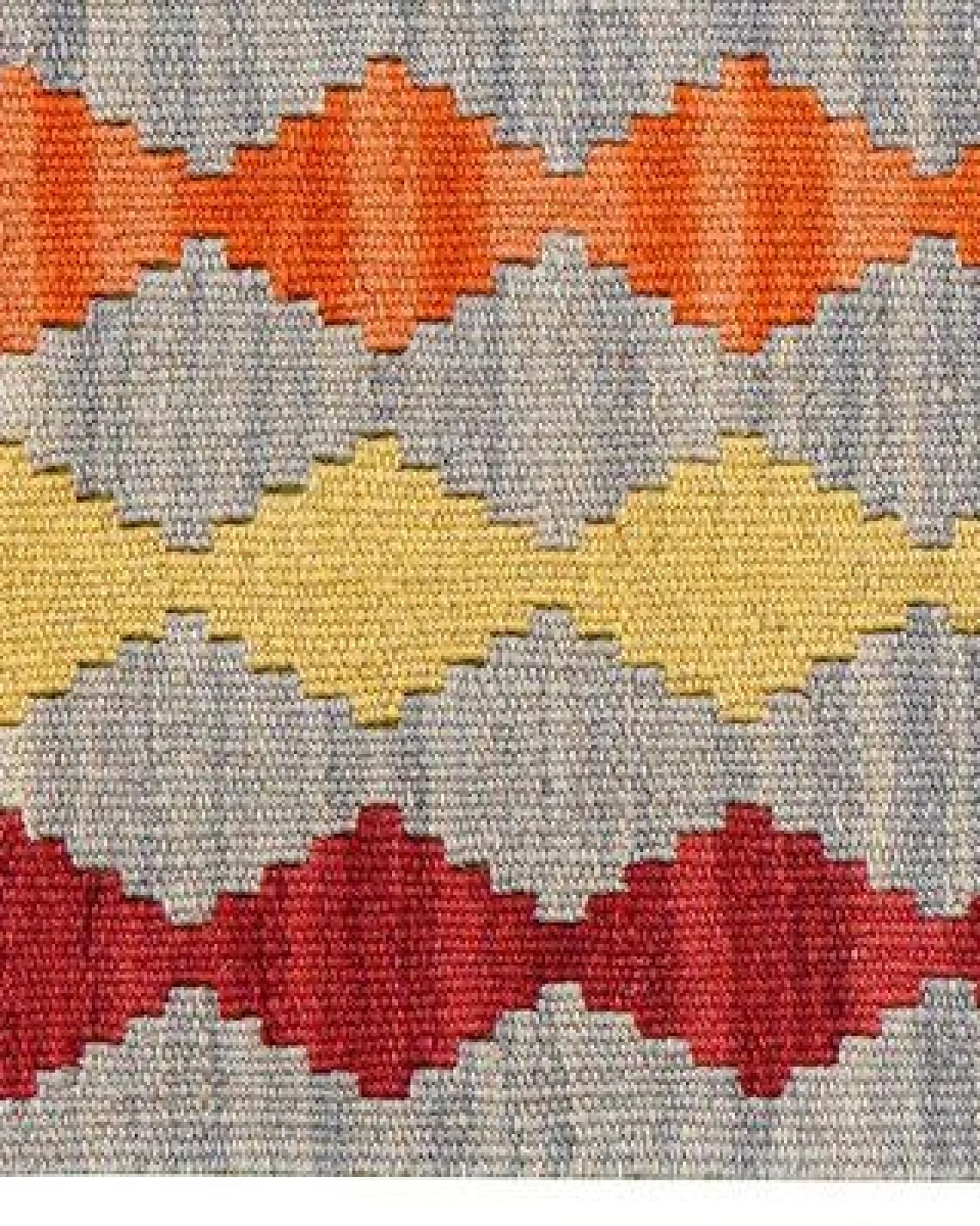 Kelim Gashgai Grau „Rugtales“ aus Schurwolle, 63x88 cm – Ansicht 4