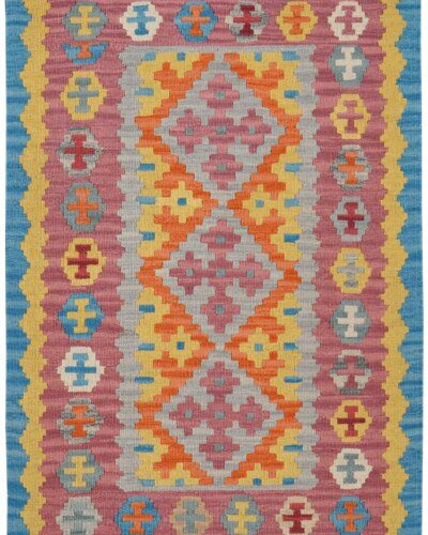 Kelim Gashgai Grau „Rugtales“ aus Schurwolle, 86x126 cm – Ansicht 3