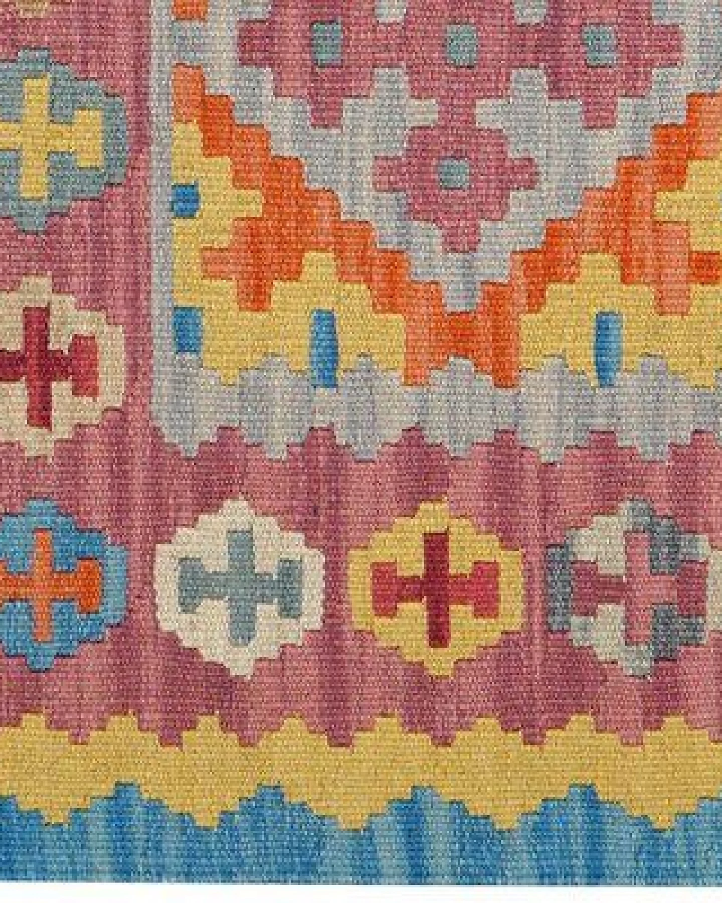 Kelim Gashgai Grau „Rugtales“ aus Schurwolle, 86x126 cm – Ansicht 4