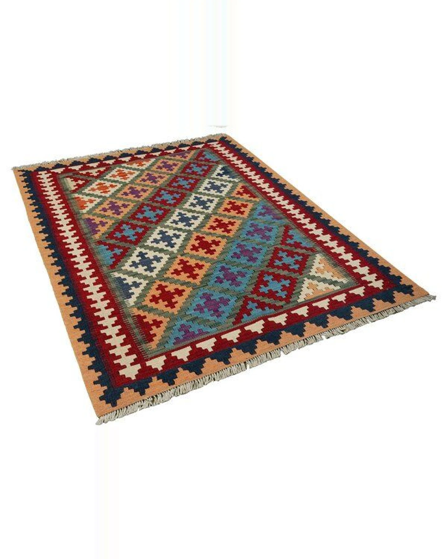 Kelim Gashgai Grün „Rugtales“ aus Schurwolle, 104x150 cm – Ansicht 4
