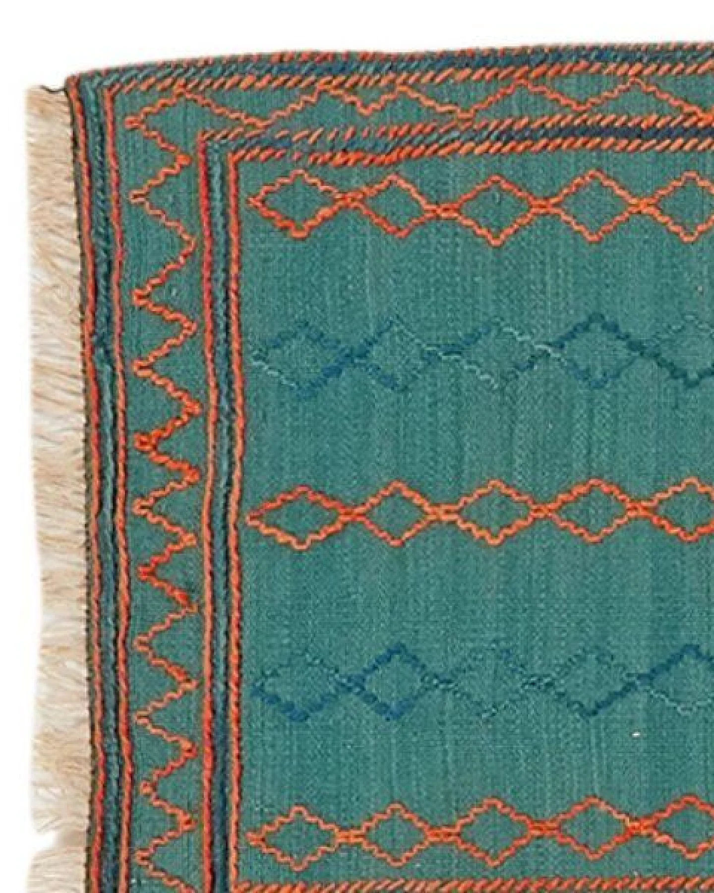 Kelim Gashgai Grün „Rugtales“ aus Schurwolle, 58x207 cm – Ansicht 4