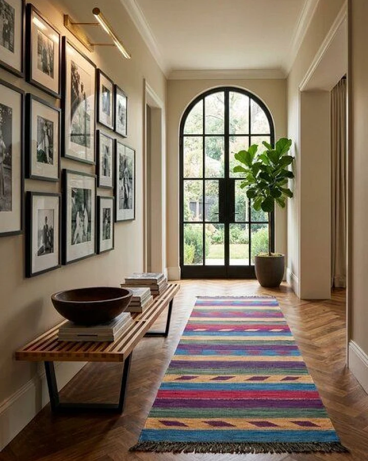 Kelim Gashgai Mehrfarbig „Rugtales“ aus Schurwolle, 60x196 cm