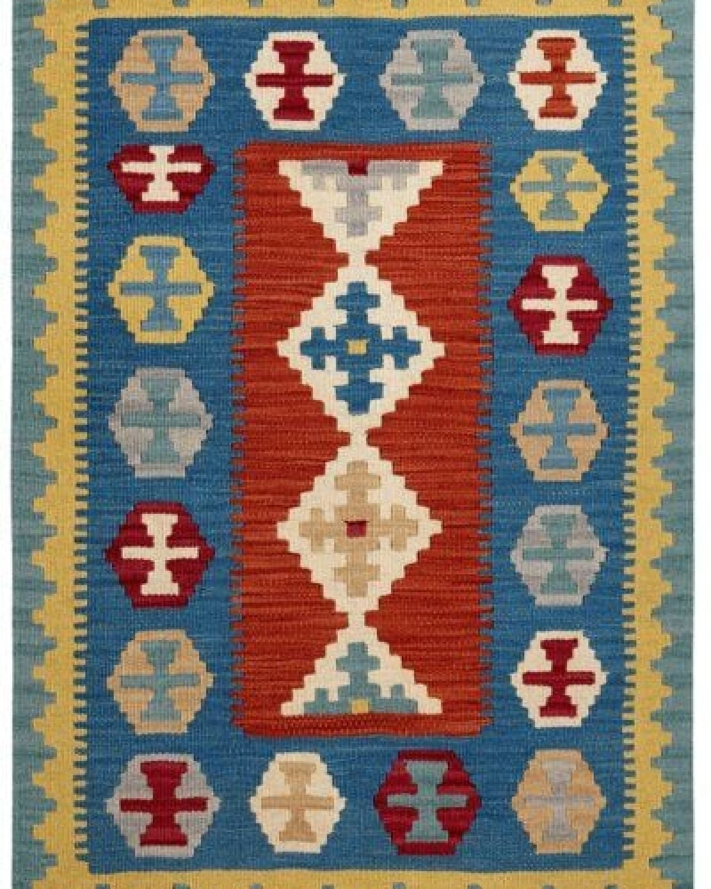 Kelim Gashgai Mehrfarbig „Rugtales“ aus Schurwolle, 82x119 cm – Ansicht 3