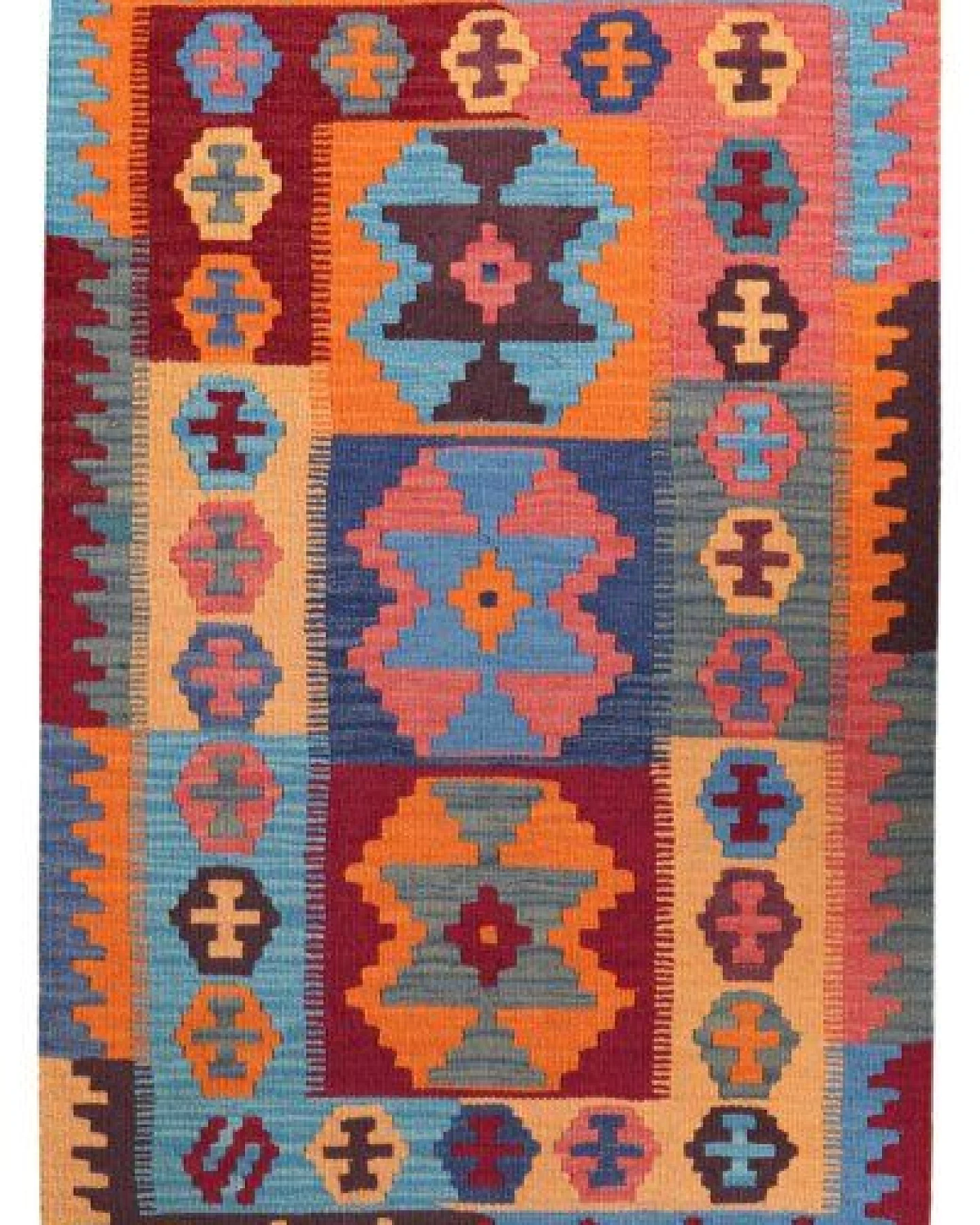 Kelim Gashgai Mehrfarbig „Rugtales“ aus Schurwolle, 84x129 cm – Ansicht 3
