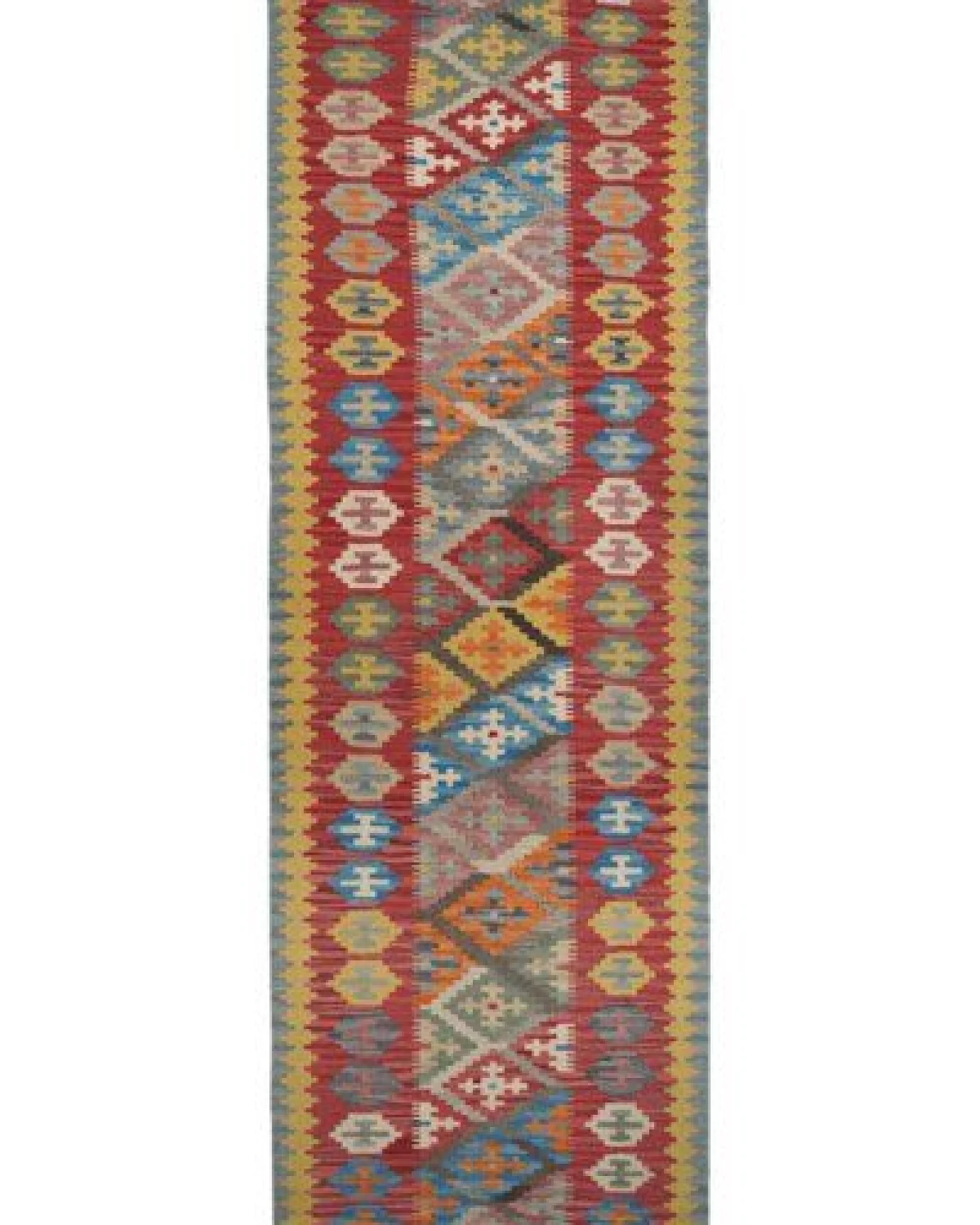 Kelim Gashgai Mehrfarbig „Rugtales“ aus Schurwolle, 89x303 cm – Ansicht 3