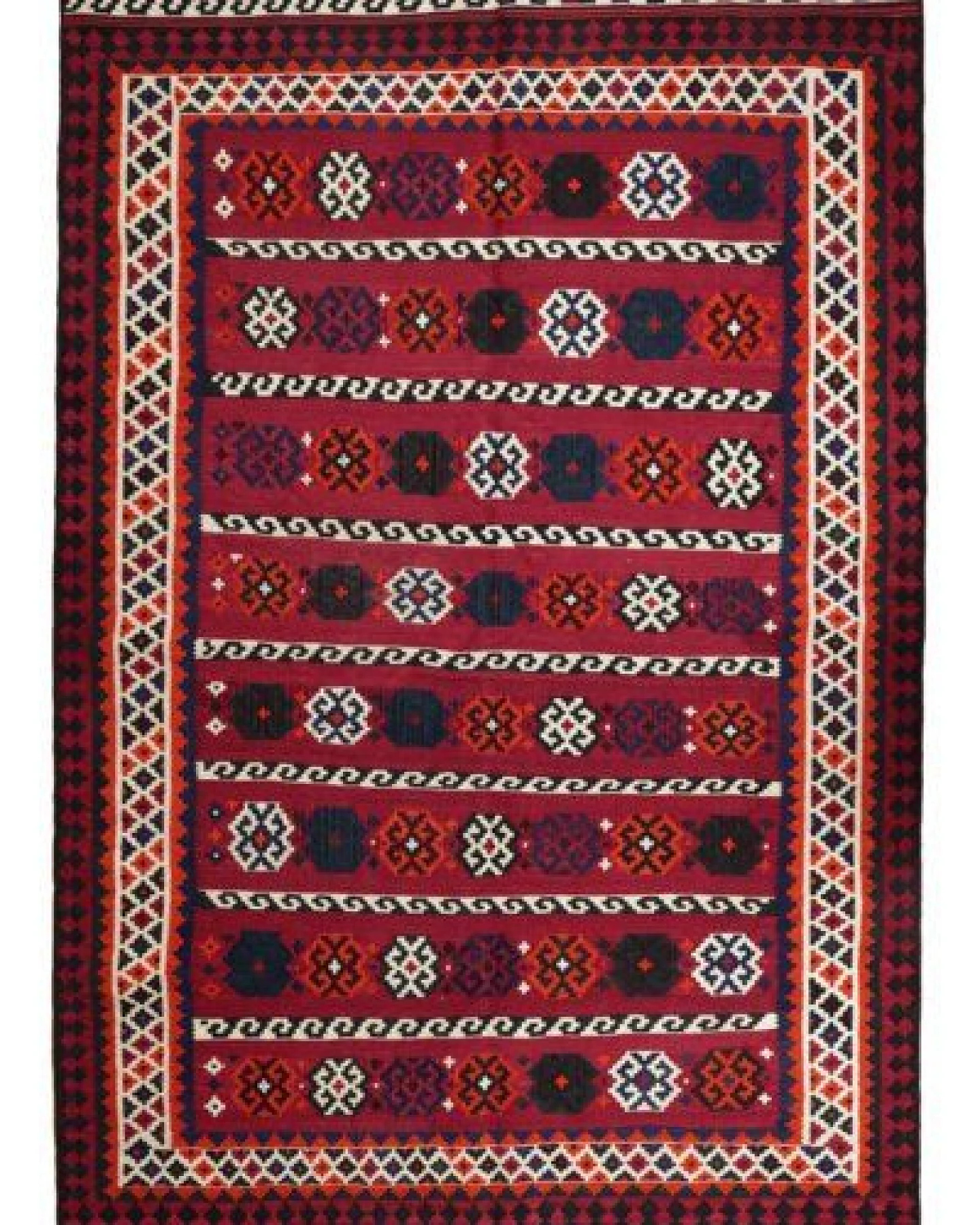 Kelim Gashgai Old Rot „Rugtales“ aus Schurwolle, 160x258 cm – Ansicht 3