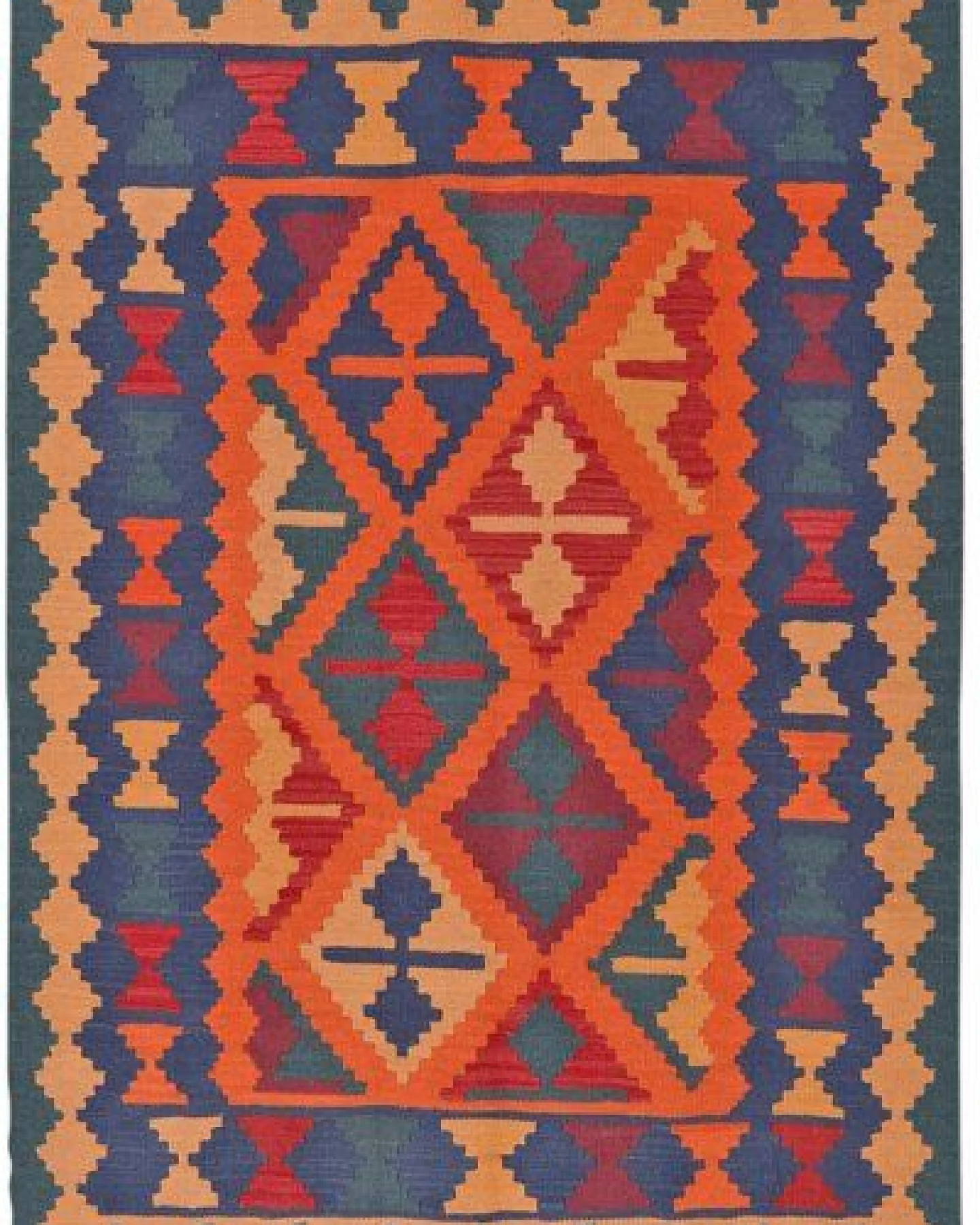 Kelim Gashgai Orange „Rugtales“ aus Schurwolle, 122x169 cm – Ansicht 3