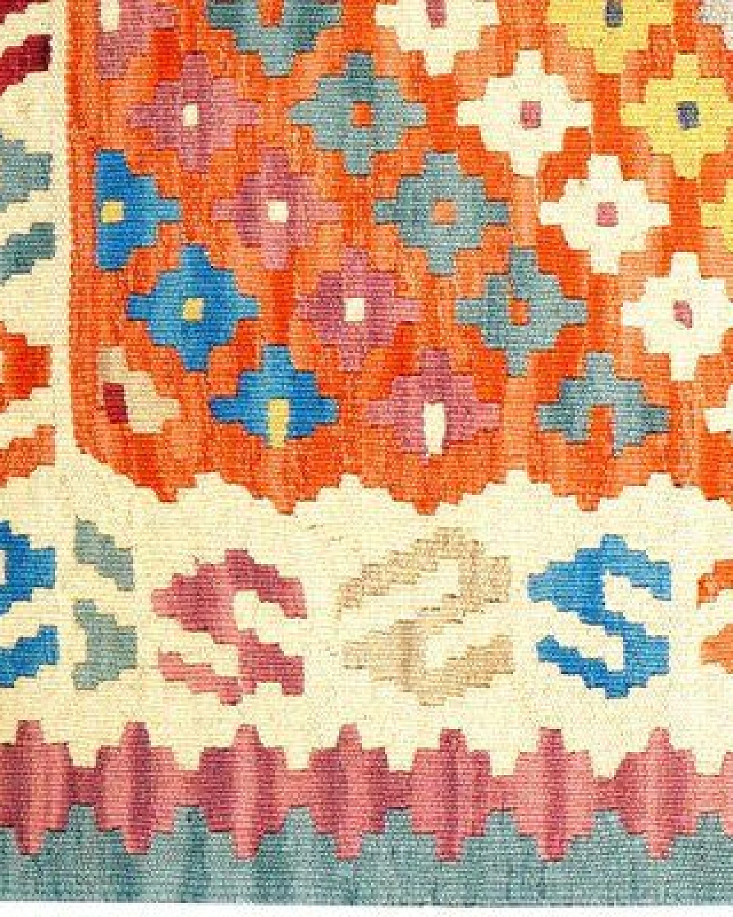 Kelim Gashgai Orange „Rugtales“ aus Schurwolle, 79x289 cm – Ansicht 4