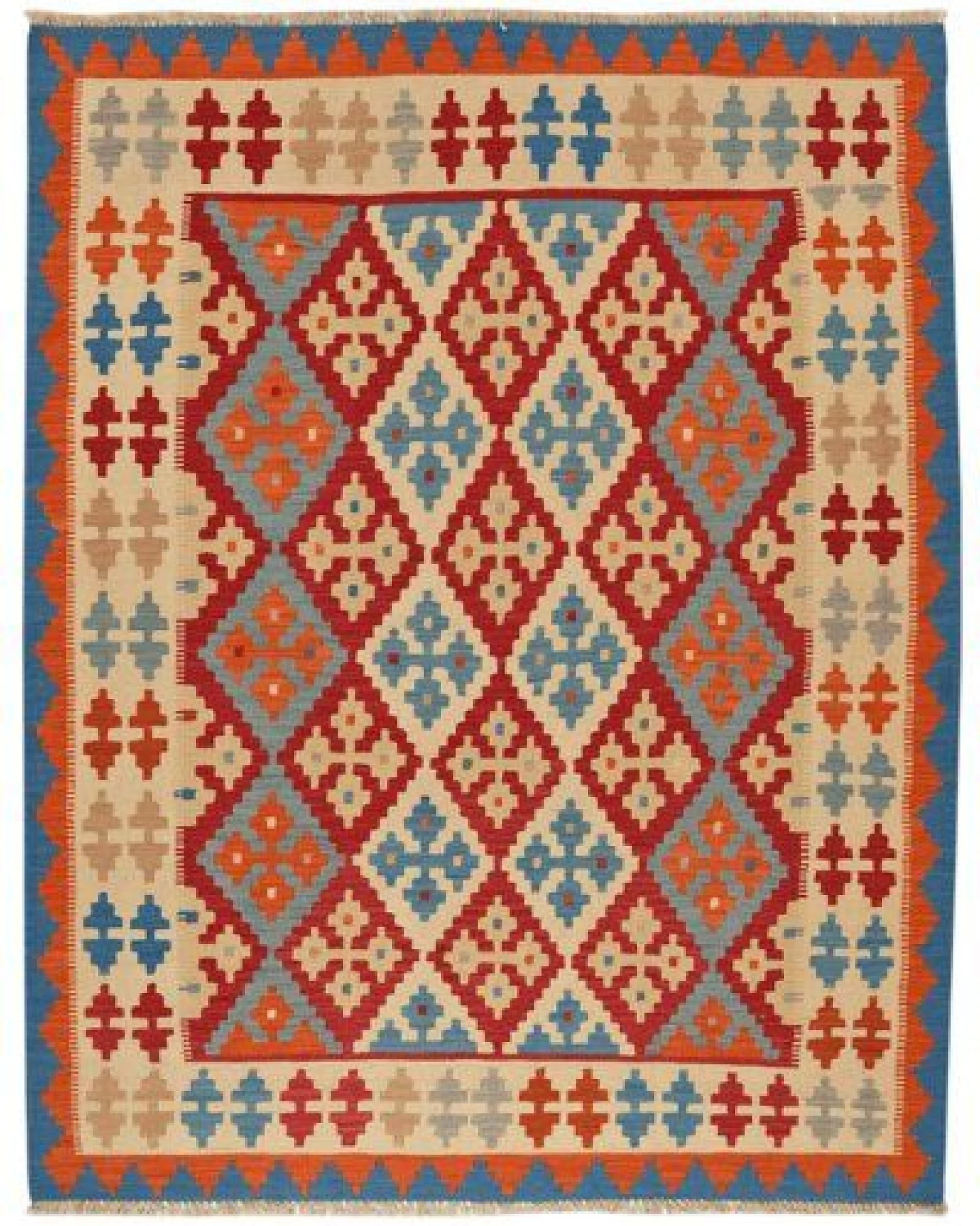 Kelim Gashgai Rot „Rugtales“ aus Schurwolle, 159x202 cm – Ansicht 3