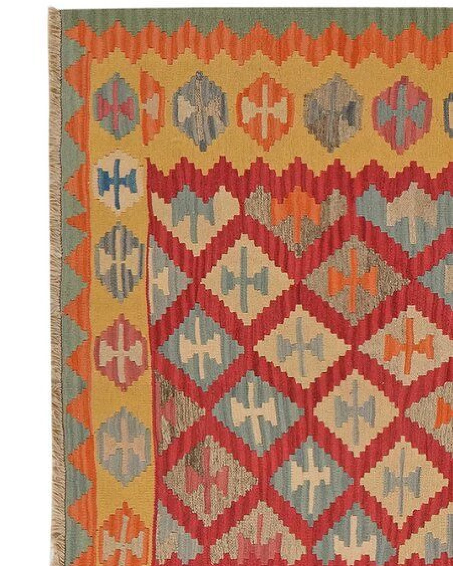 Kelim Gashgai Rot „Rugtales“ aus Schurwolle, 172x235 cm – Ansicht 4