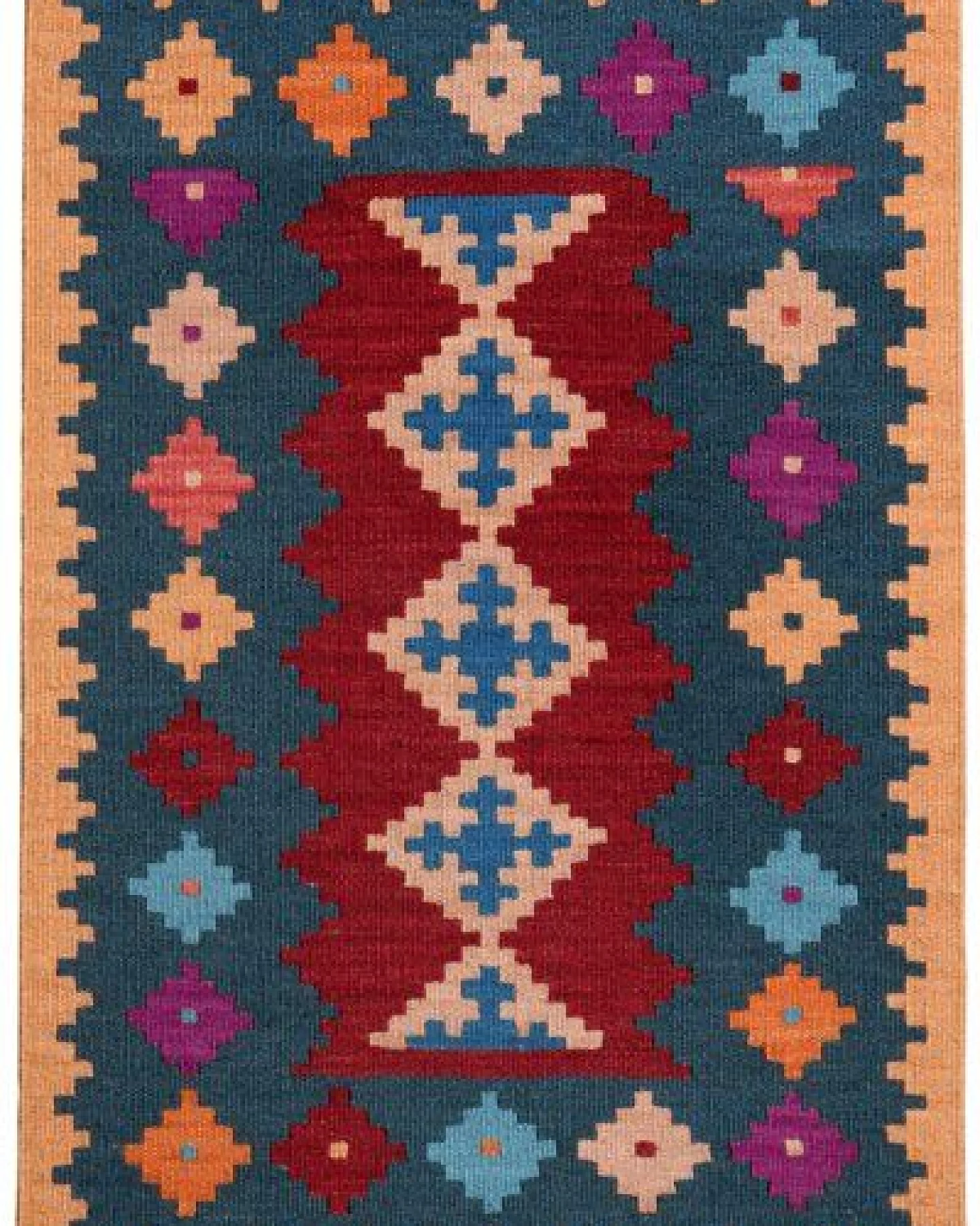 Kelim Gashgai Rot „Rugtales“ aus Schurwolle, 61x88 cm – Ansicht 3