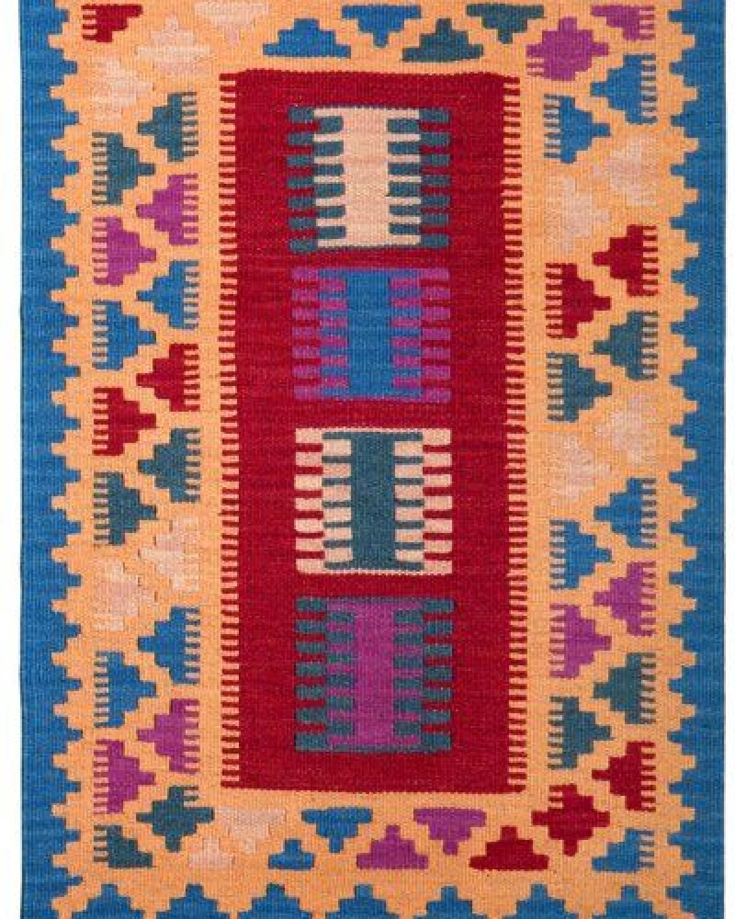 Kelim Gashgai Rot „Rugtales“ aus Schurwolle, 62x90 cm – Ansicht 3