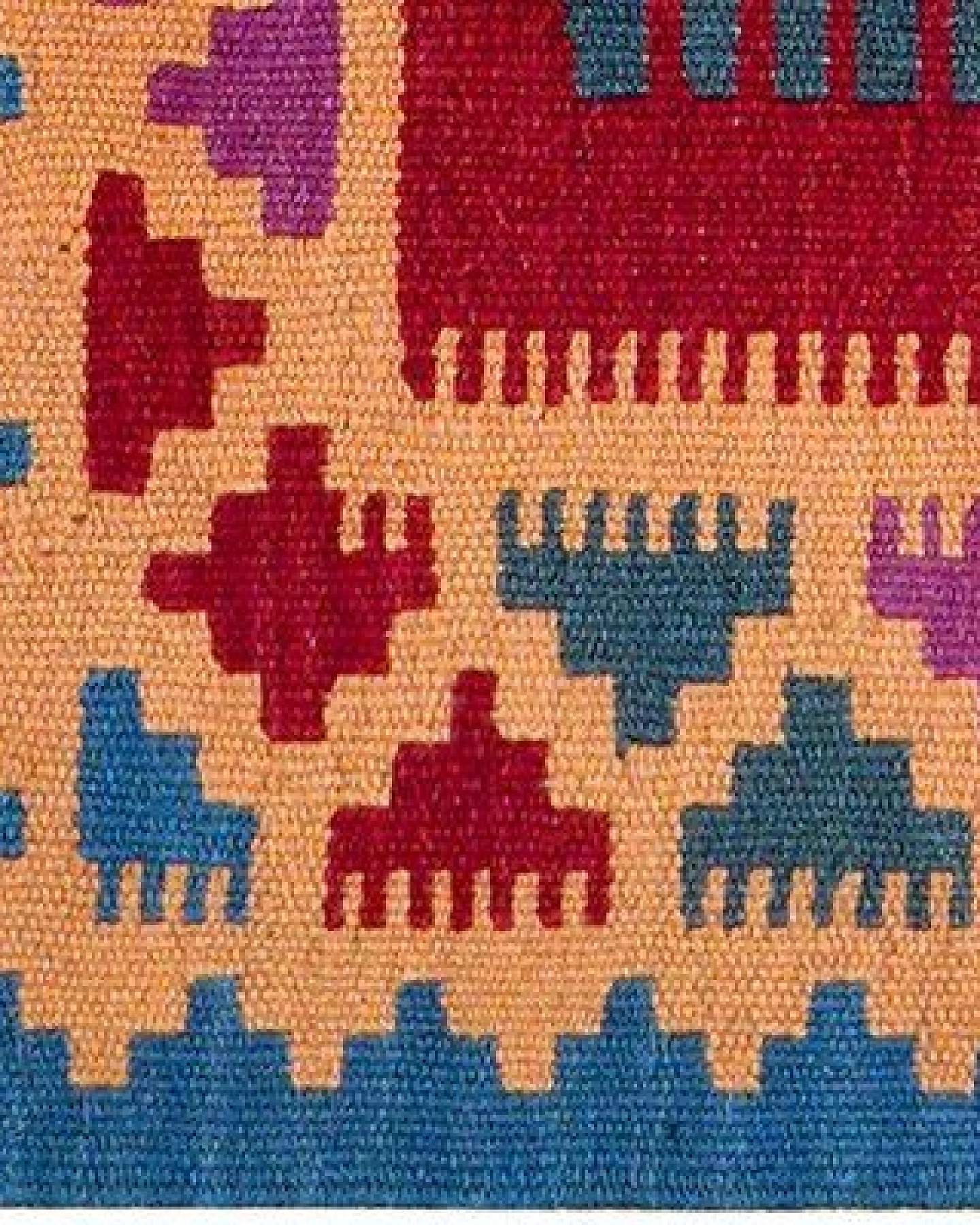 Kelim Gashgai Rot „Rugtales“ aus Schurwolle, 62x90 cm – Ansicht 4
