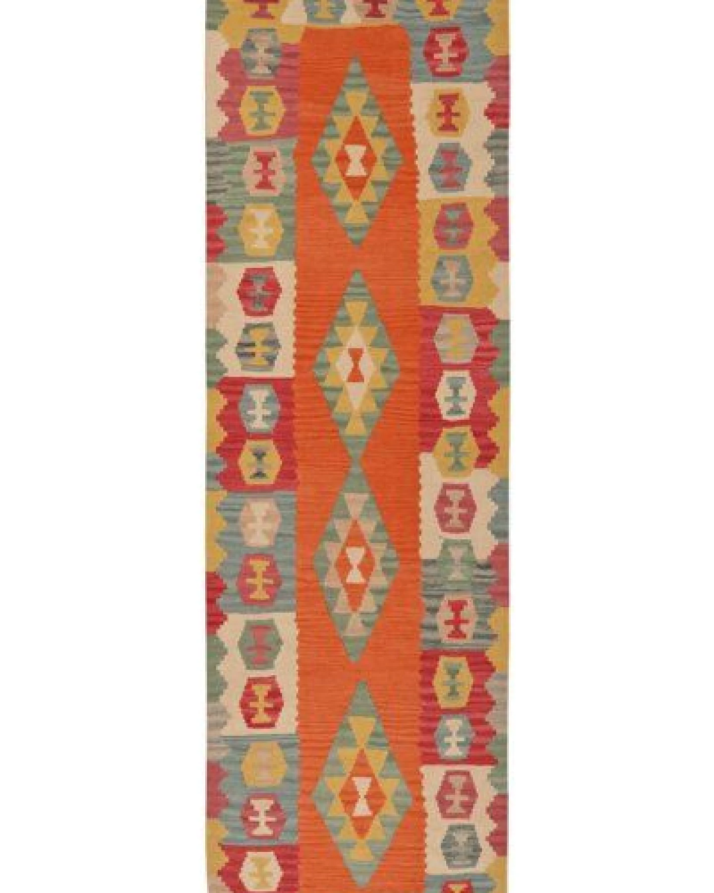 Kelim Gashgai Rot „Rugtales“ aus Schurwolle, 91x303 cm – Ansicht 3