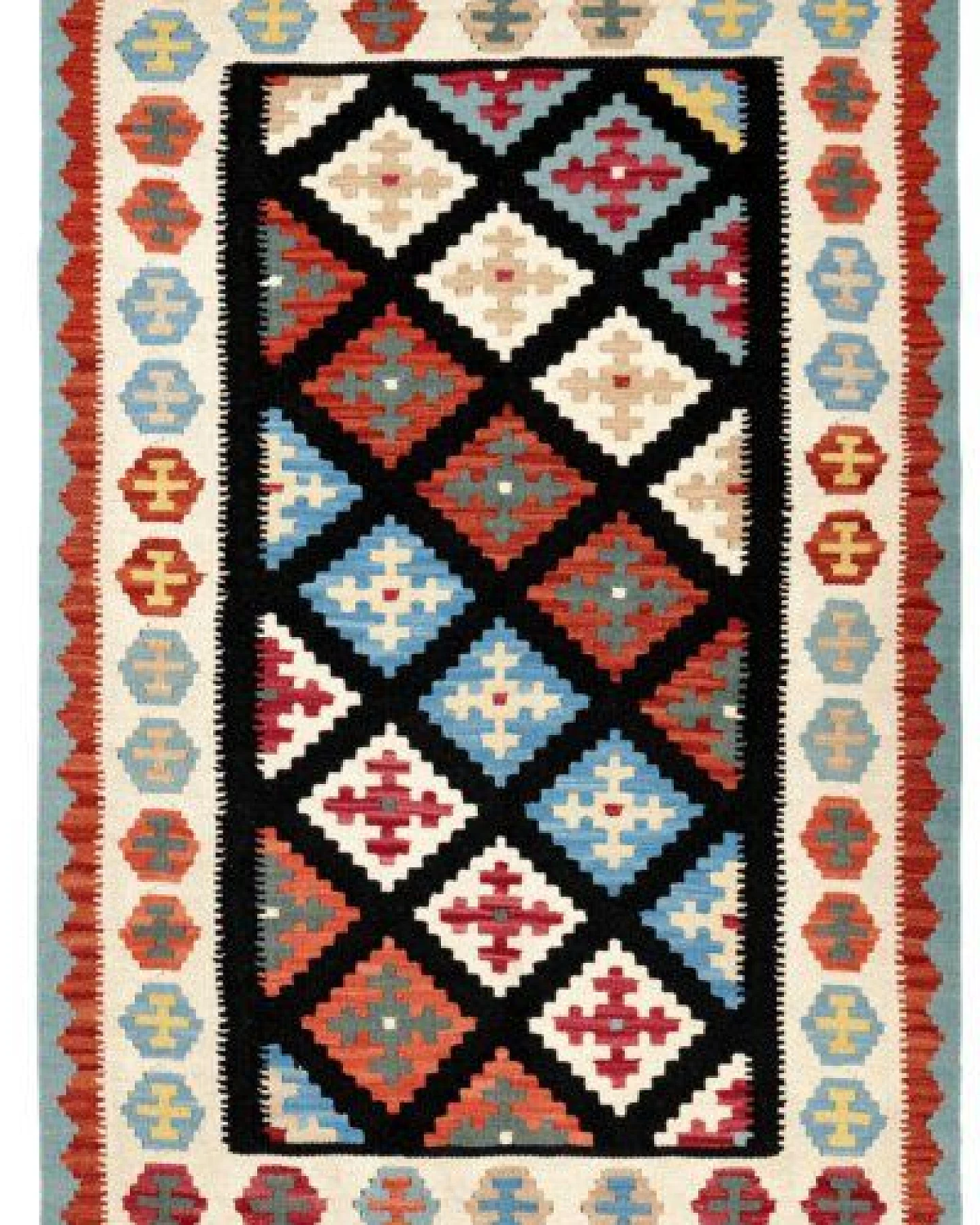 Kelim Gashgai Schwarz „Rugtales“ aus Schurwolle, 101x157 cm – Ansicht 3