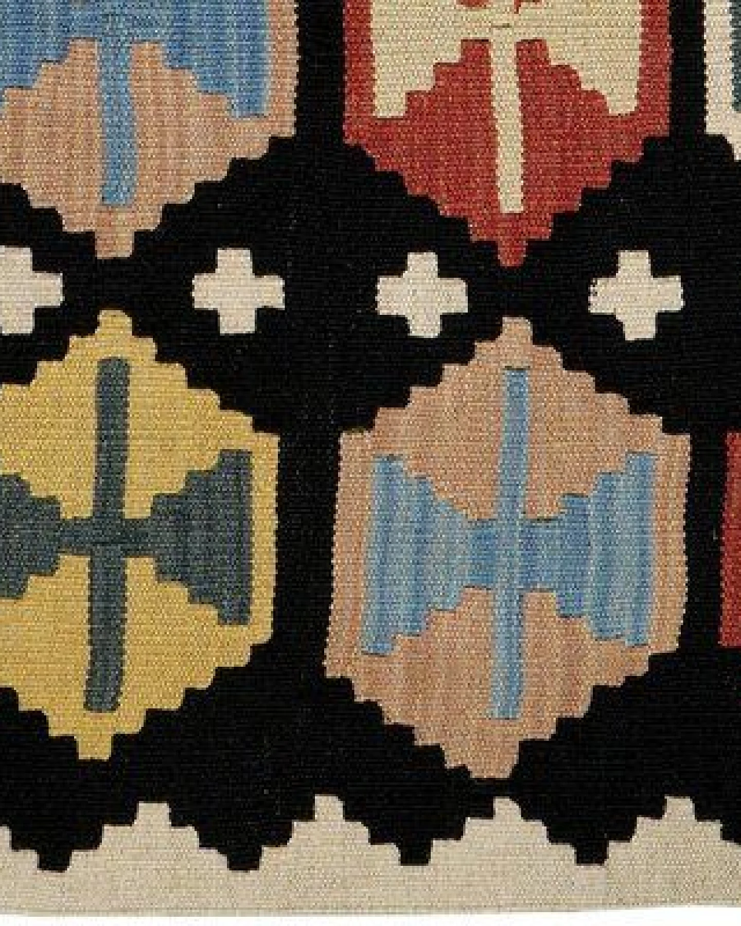 Kelim Gashgai Schwarz „Rugtales“ aus Schurwolle, 104x152 cm – Ansicht 3