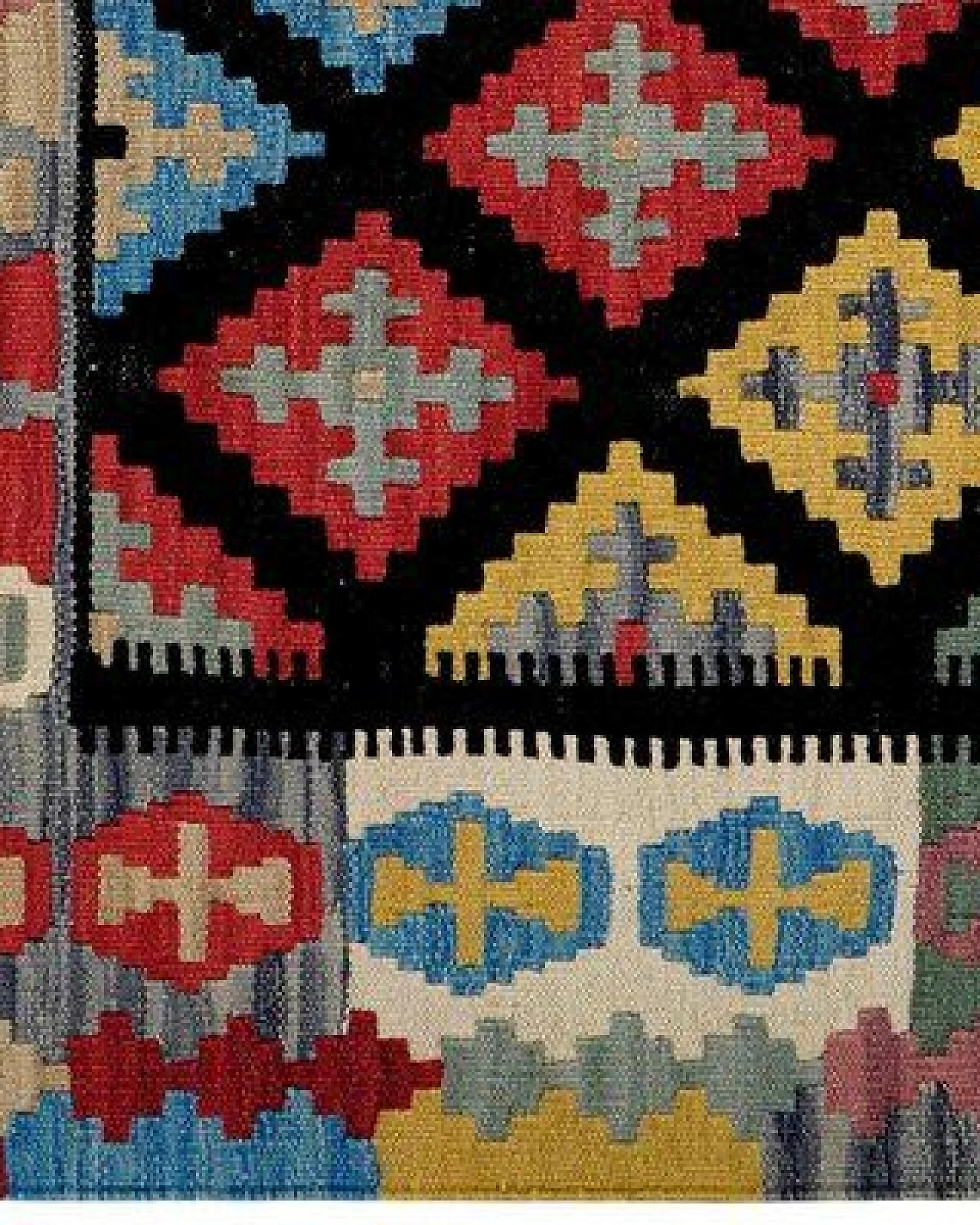 Kelim Gashgai Schwarz „Rugtales“ aus Schurwolle, 105x148 cm – Ansicht 4