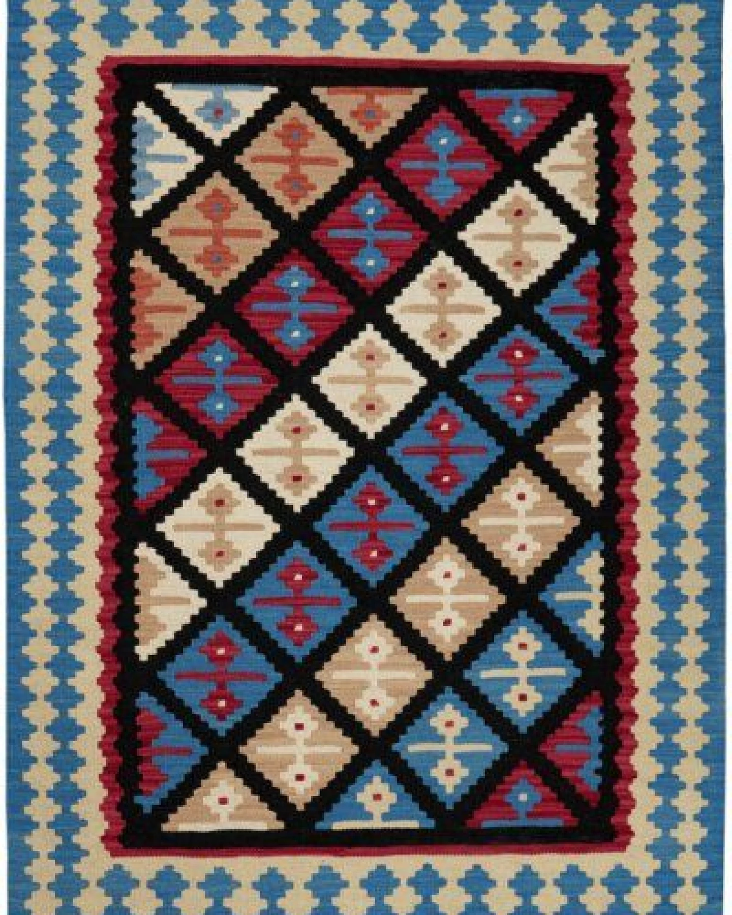 Kelim Gashgai Schwarz „Rugtales“ aus Schurwolle, 105x148 cm – Ansicht 2