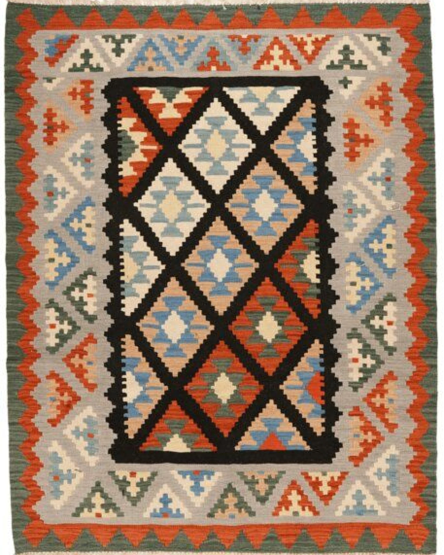 Kelim Gashgai Schwarz „Rugtales“ aus Schurwolle, 158x202 cm – Ansicht 3