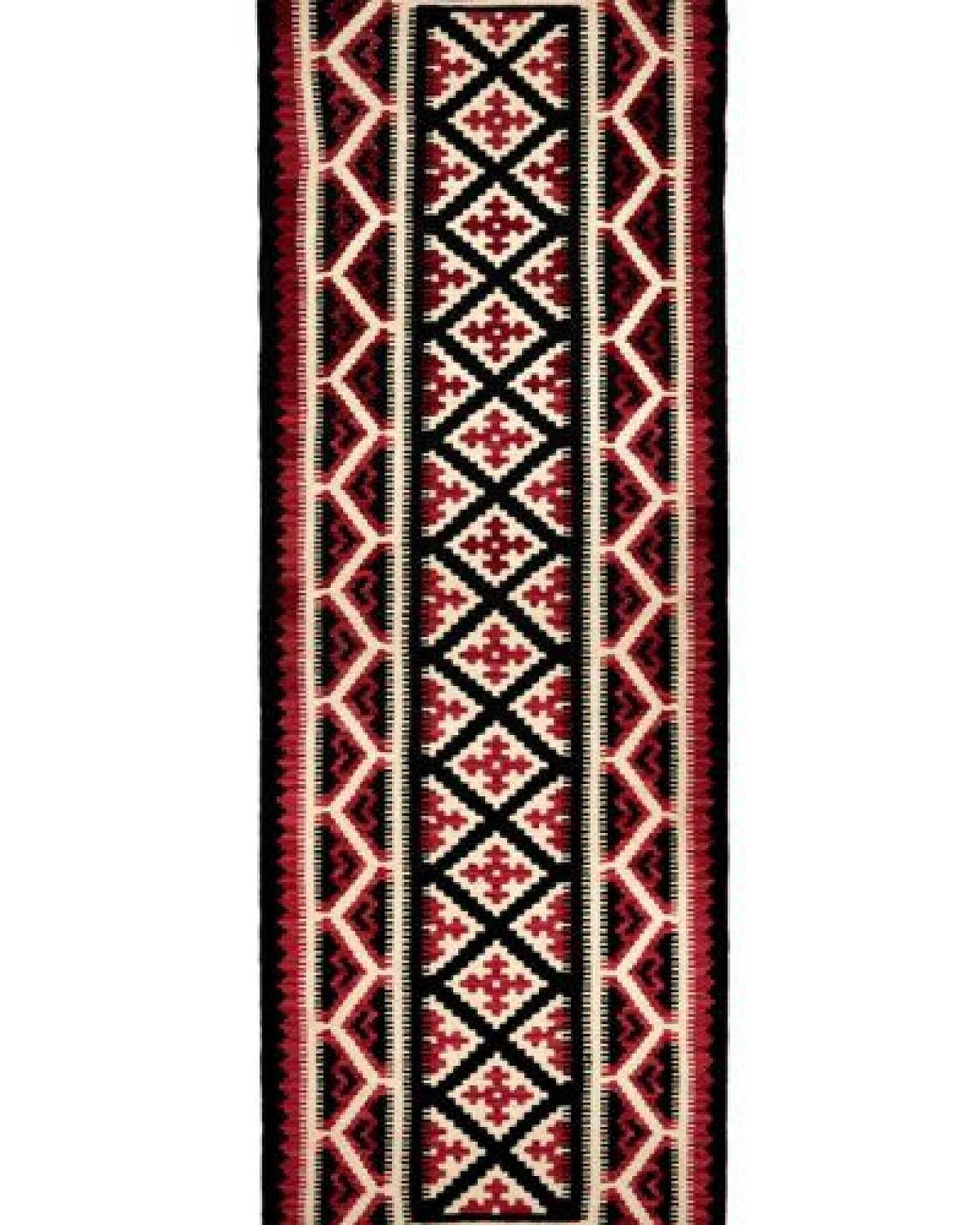 Kelim Gashgai Schwarz „Rugtales“ aus Schurwolle, 91x291 cm – Ansicht 3