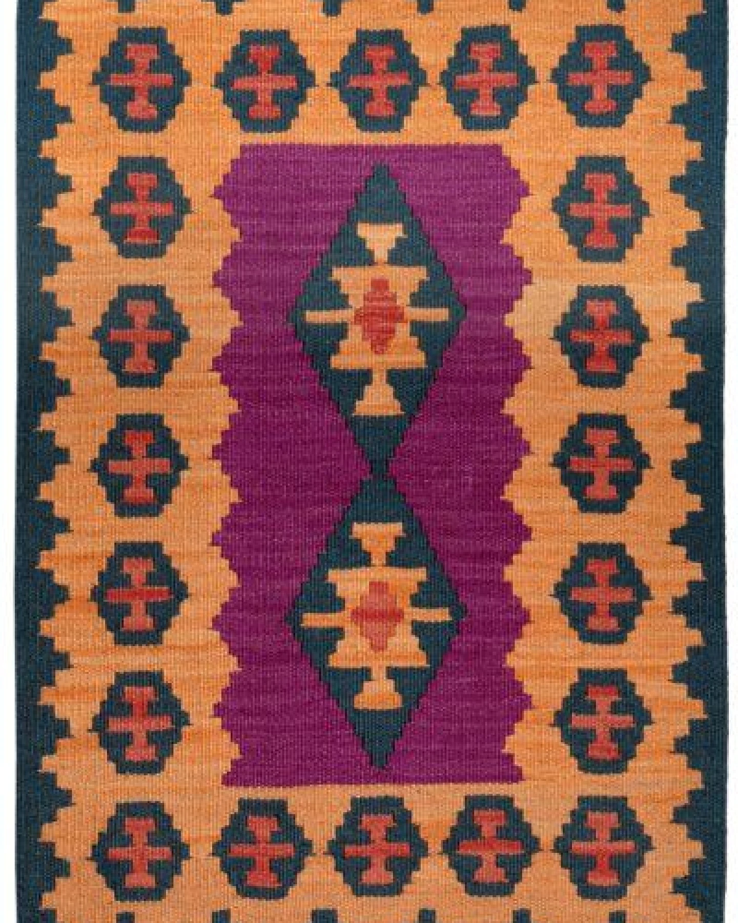 Kelim Gashgai Violett „Rugtales“ aus Schurwolle, 65x95 cm – Ansicht 3