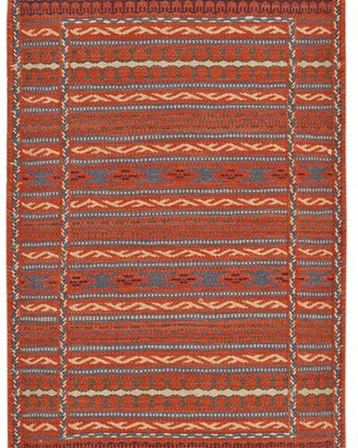 Kelim Kordi Rot „Rugtales“ aus Schurwolle, 60x87 cm – Ansicht 3