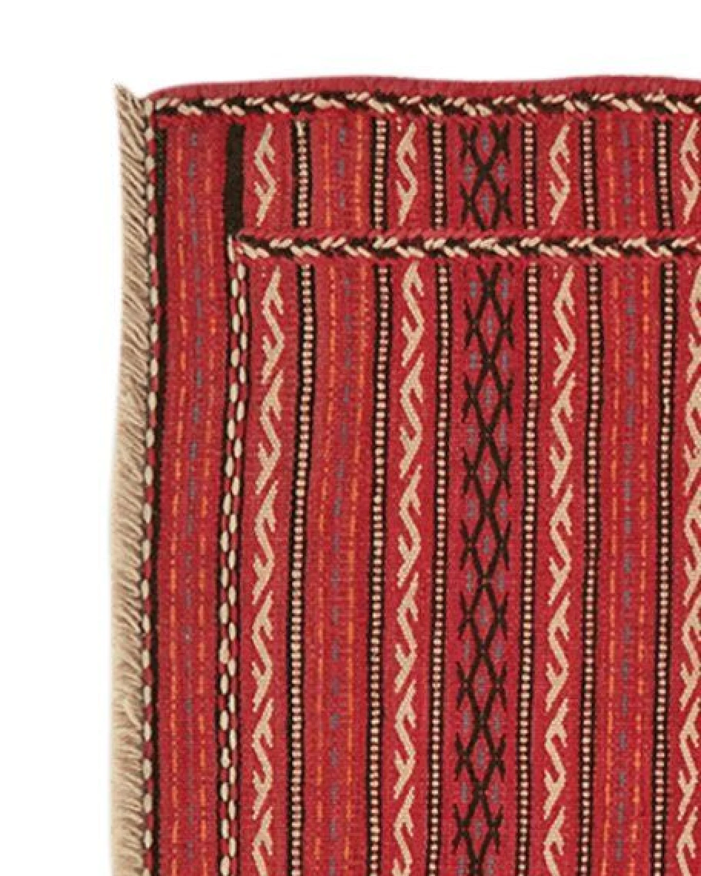 Kelim Kordi Rot „Rugtales“ aus Schurwolle, 63x89 cm – Ansicht 4