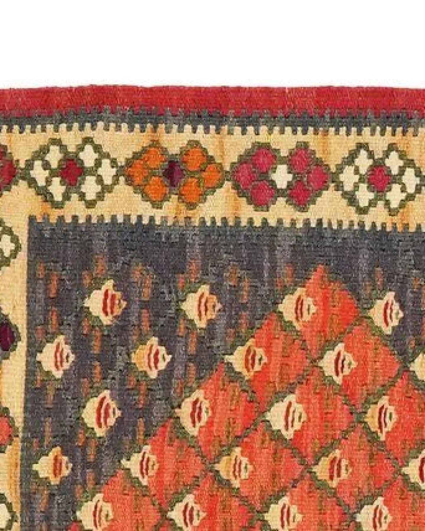 Kelim Senneh Blau „Rugtales“ aus Schurwolle, 61x91 cm – Ansicht 4