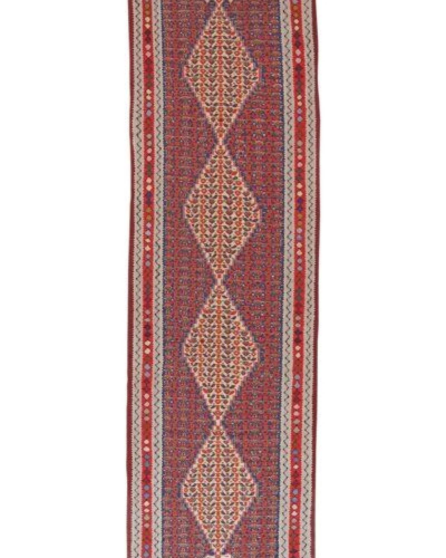 Kelim Senneh Blau „Rugtales“ aus Schurwolle, 88x314 cm – Ansicht 3