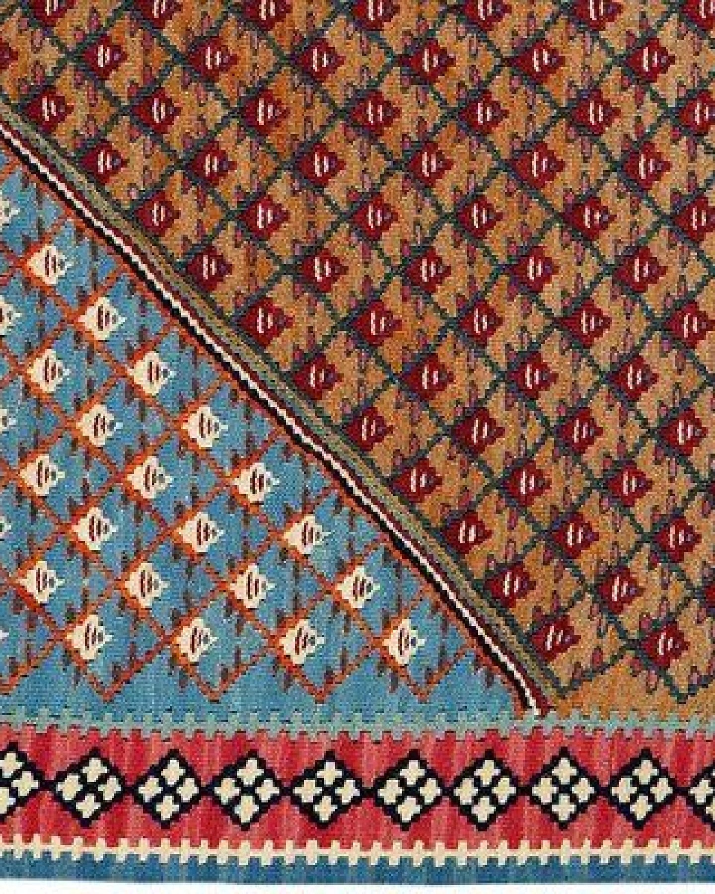 Kelim Senneh Braun „Rugtales“ aus Schurwolle, 100x157 cm – Ansicht 4