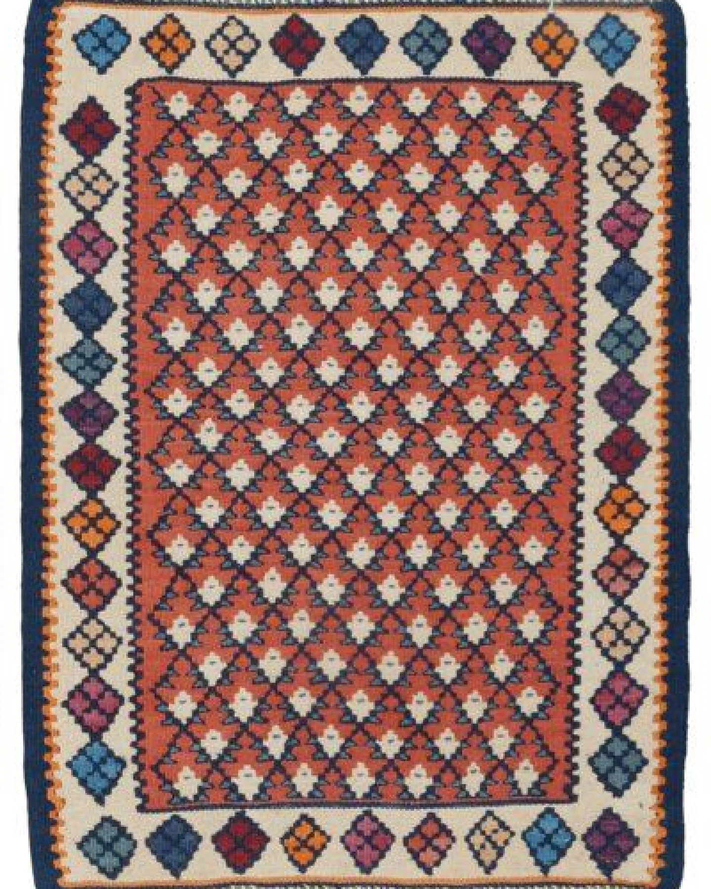 Kelim Senneh Rot „Rugtales“ aus Schurwolle, 62x82 cm – Ansicht 3
