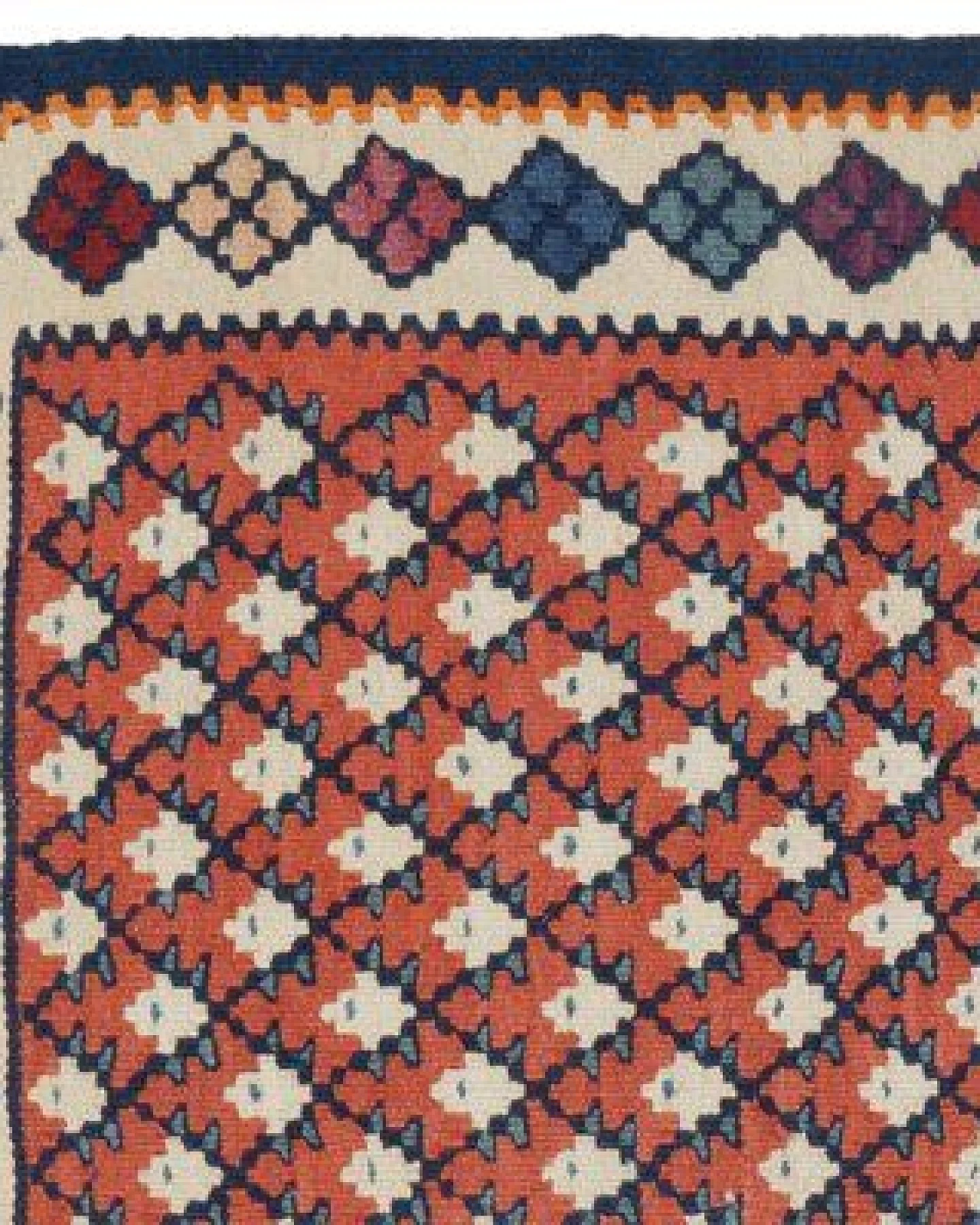 Kelim Senneh Rot „Rugtales“ aus Schurwolle, 62x82 cm – Ansicht 4
