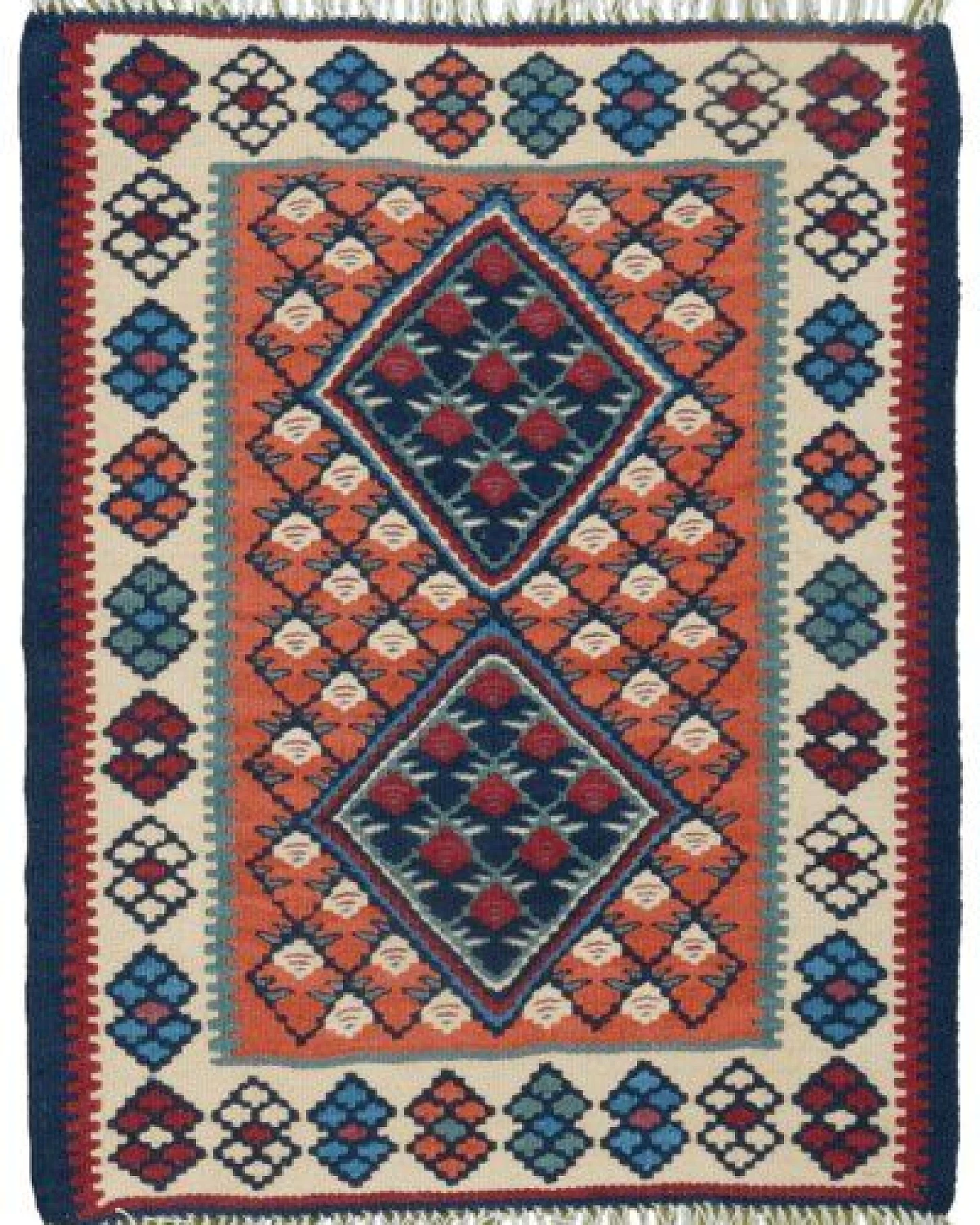 Kelim Senneh Rot „Rugtales“ aus Schurwolle, 65x82 cm – Ansicht 3