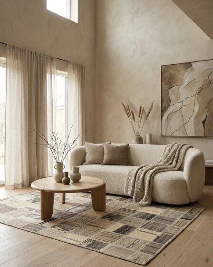 Kelim Tekkeh Beige „Rugtales“ aus Schurwolle, 150x200 cm