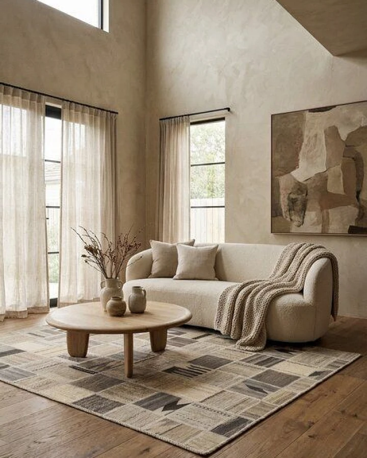 Kelim Tekkeh Beige „Rugtales“ aus Schurwolle, 150x200 cm