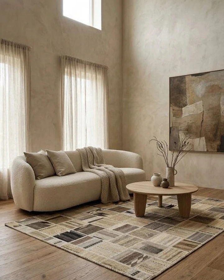 Kelim Tekkeh Beige „Rugtales“ aus Schurwolle, 150x200 cm