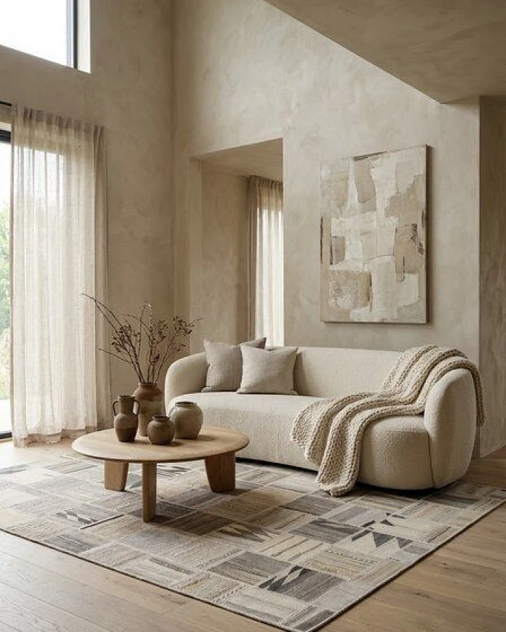 Kelim Tekkeh Beige „Rugtales“ aus Schurwolle, 150x200 cm