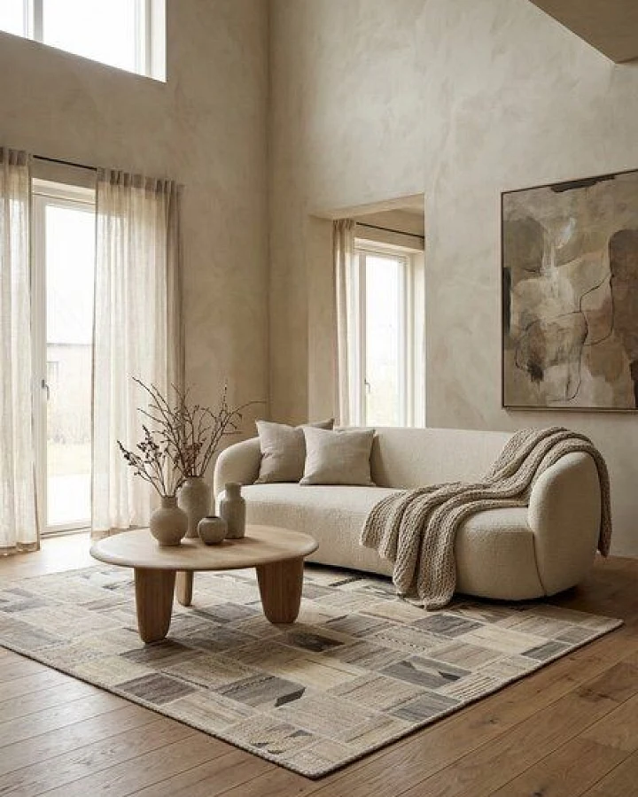 Kelim Tekkeh Beige „Rugtales“ aus Schurwolle, 150x200 cm