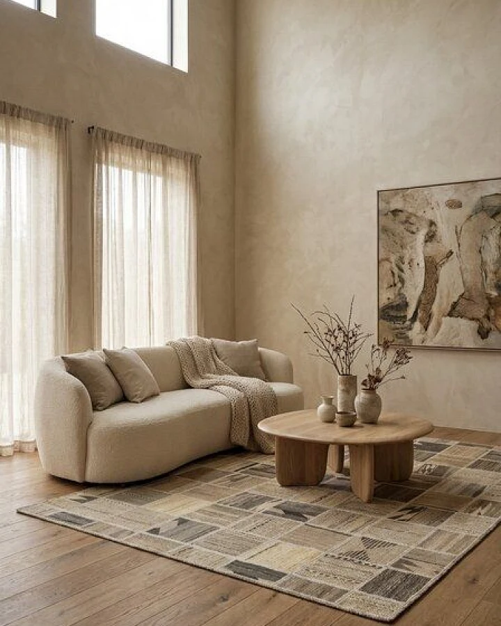 Kelim Tekkeh Beige „Rugtales“ aus Schurwolle, 150x200 cm