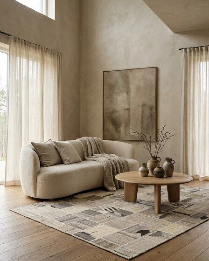 Kelim Tekkeh Beige „Rugtales“ aus Schurwolle, 150x200 cm