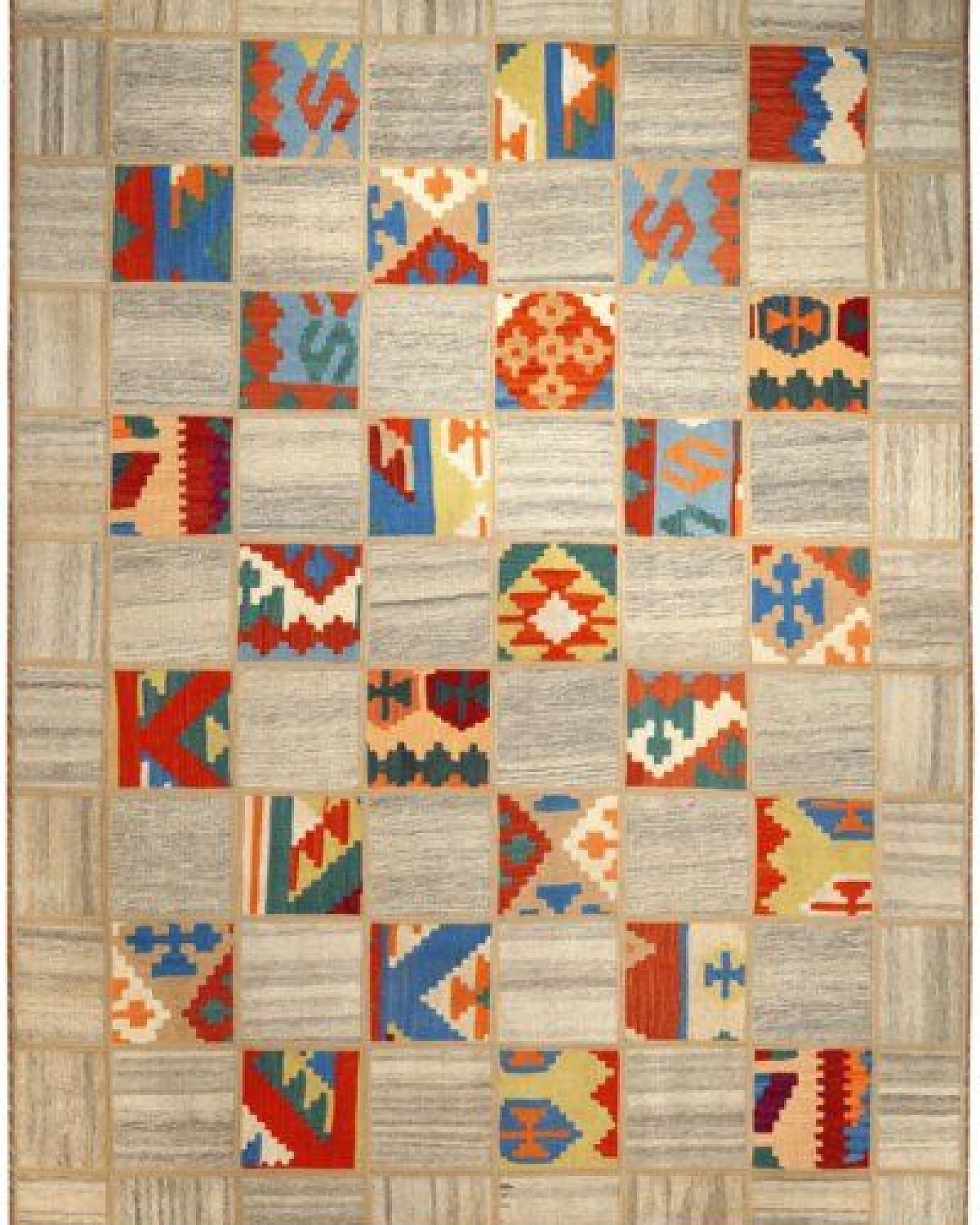 Kelim Tekkeh Beige „Rugtales“ aus Schurwolle, 150x200 cm – Ansicht 2