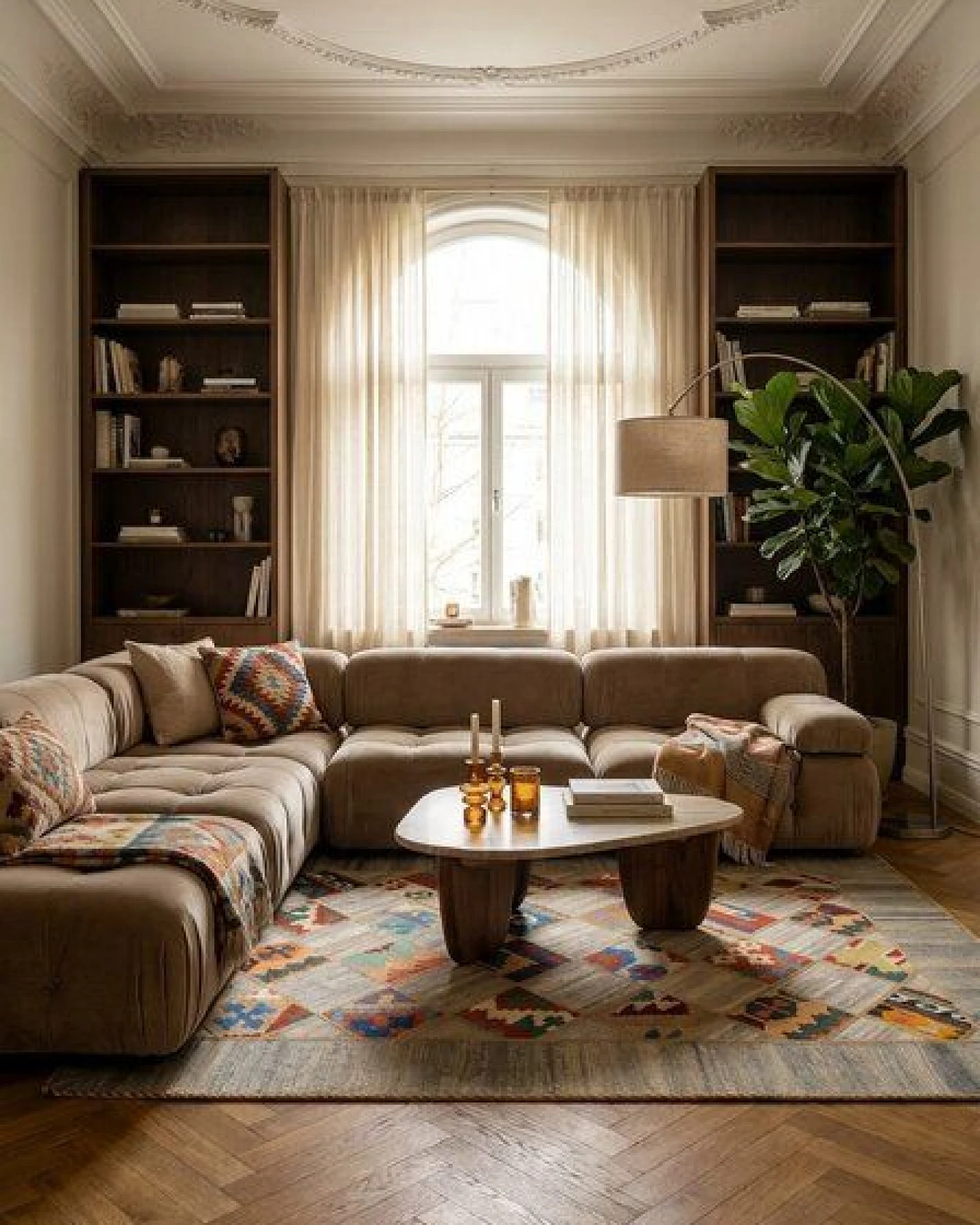 Kelim Tekkeh Beige „Rugtales“ aus Schurwolle, 150x200 cm – Ansicht 2