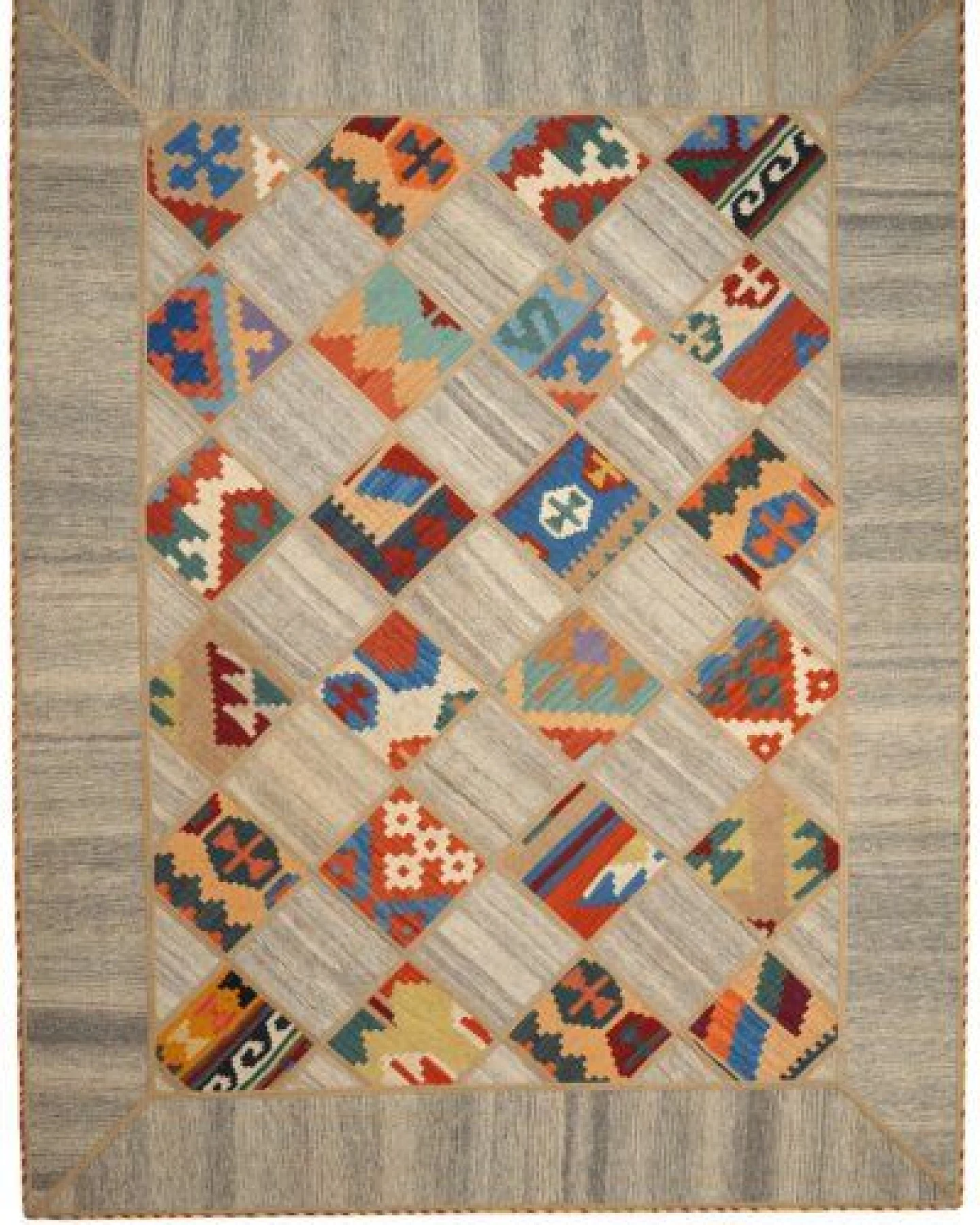 Kelim Tekkeh Beige „Rugtales“ aus Schurwolle, 150x200 cm – Ansicht 3
