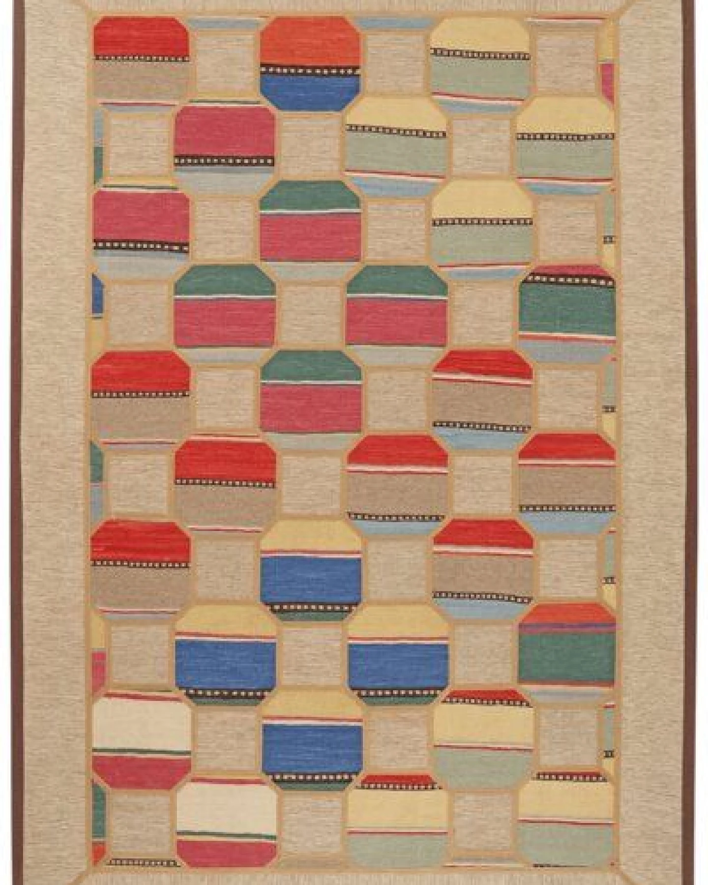 Kelim Tekkeh Beige „Rugtales“ aus Schurwolle, 160x237 cm – Ansicht 3