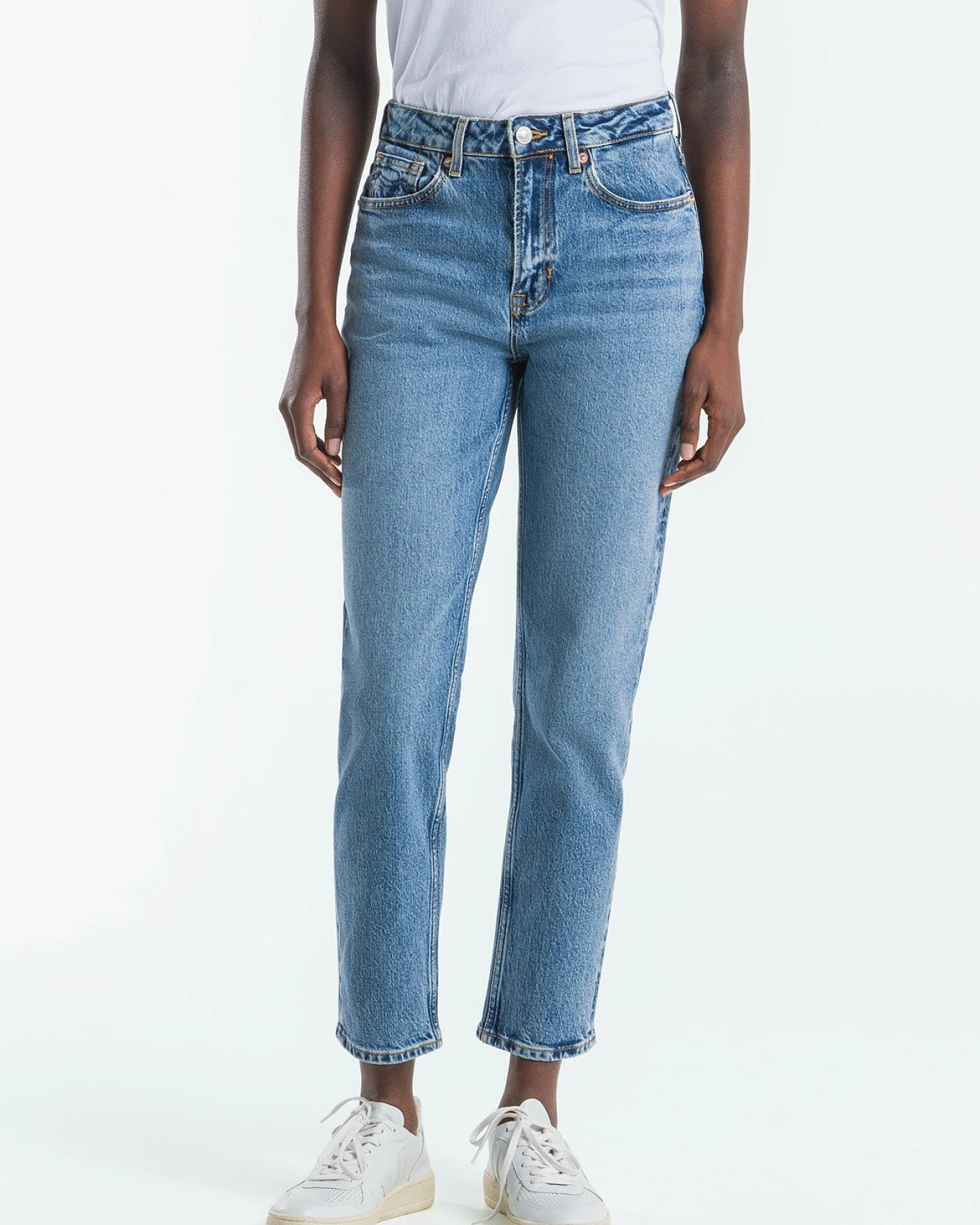 Kings of Indigo Damen vegan Cropped Jeans Stretch Caroline Eco Xavier Blue Marble – Ansicht 2