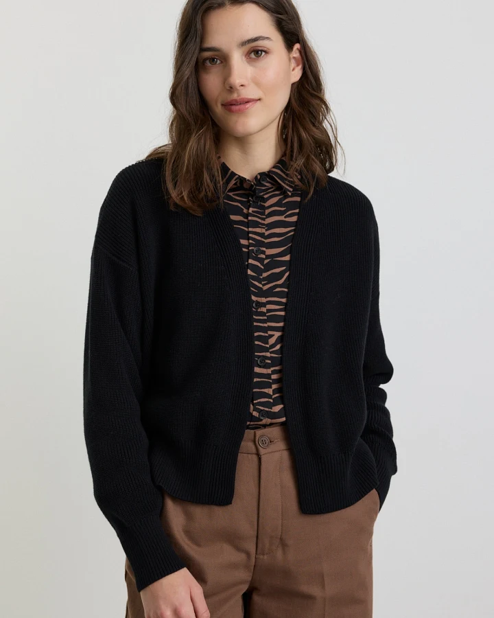 Recolution Damen vegan Cardigan Moringa Schwarz